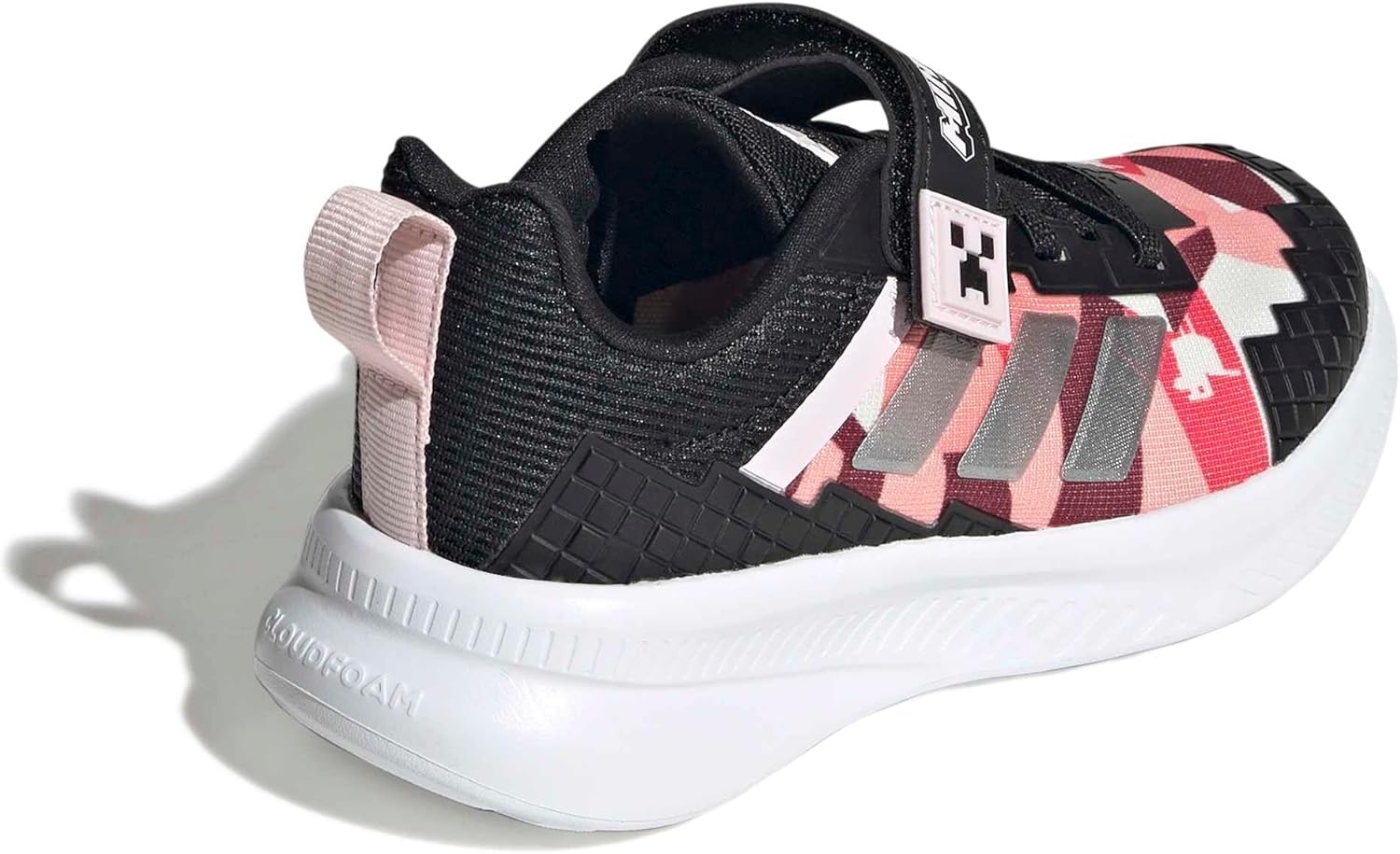 image:imageadidas Kids Fortarun 40 Little KidBlackSilver MetallicDistilled PinkMinecraft
