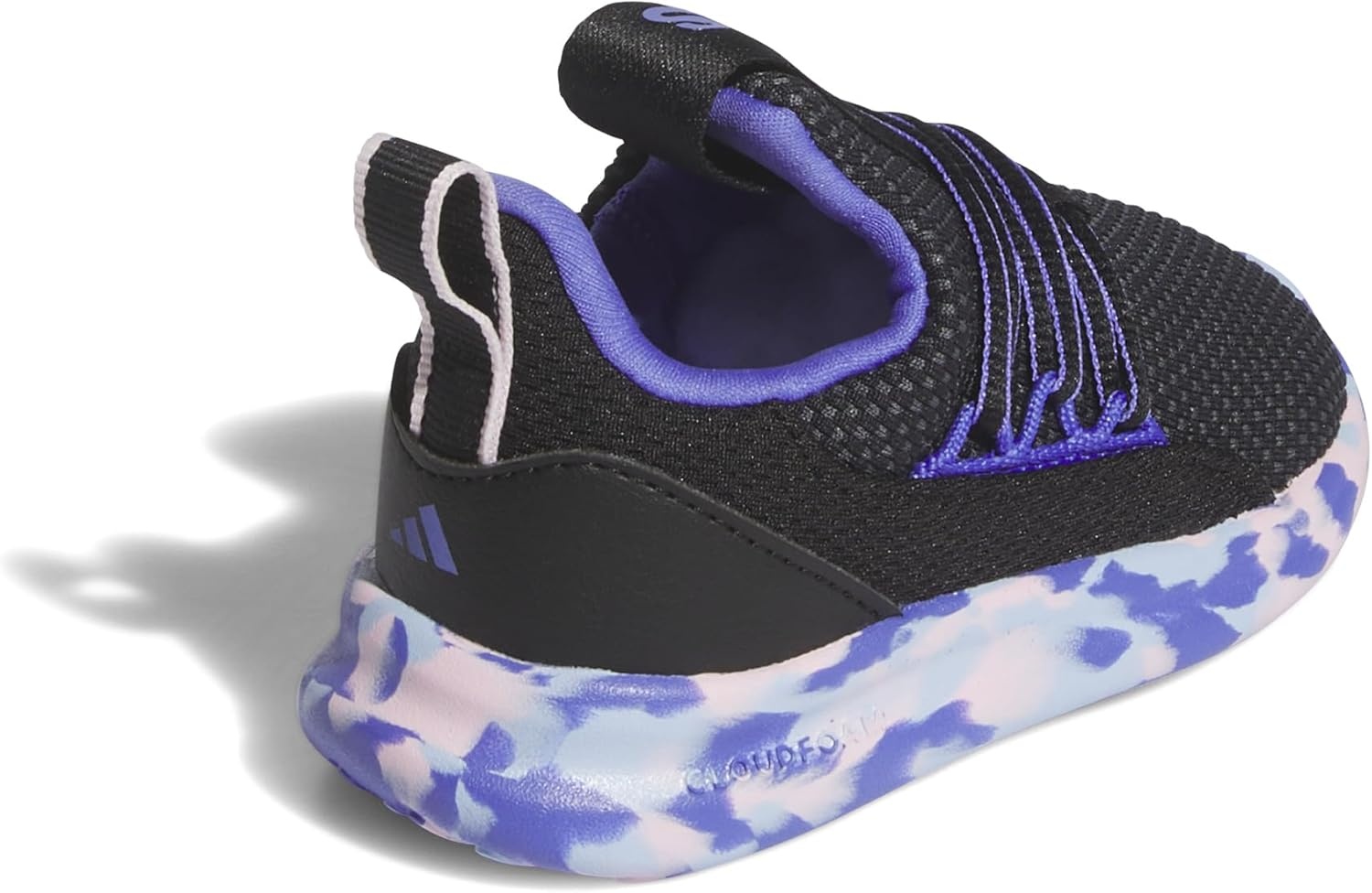 image:imageadidas Kids Girls Lite Racer Adapt 70 Lace Up Sneakers Shoes Casual BlackBlackClear PinkCobalt Blue