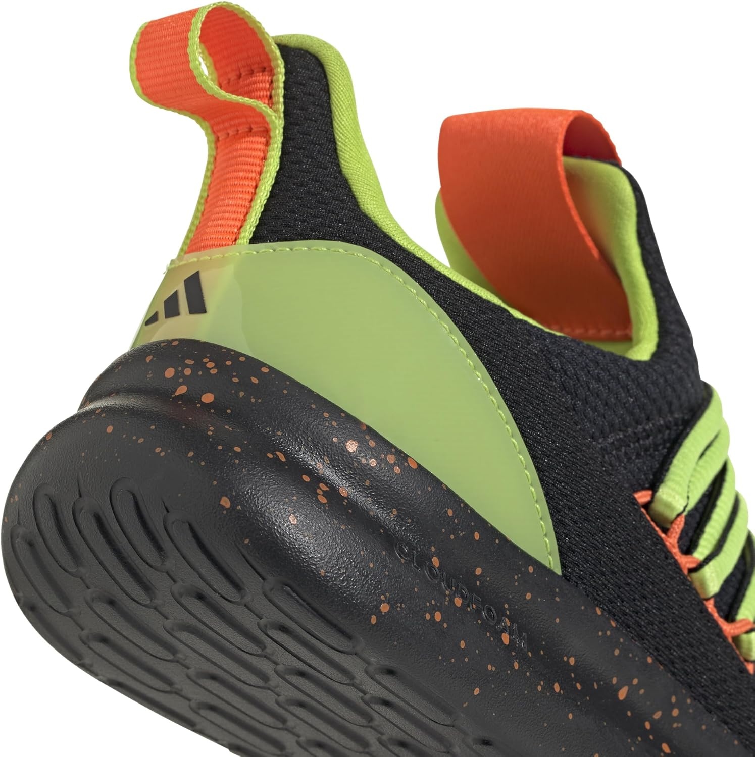 image:imageadidas Kids Girls Lite Racer Adapt 70 Lace Up Sneakers Shoes Casual BlackBlackImpact OrangeSolar Slime