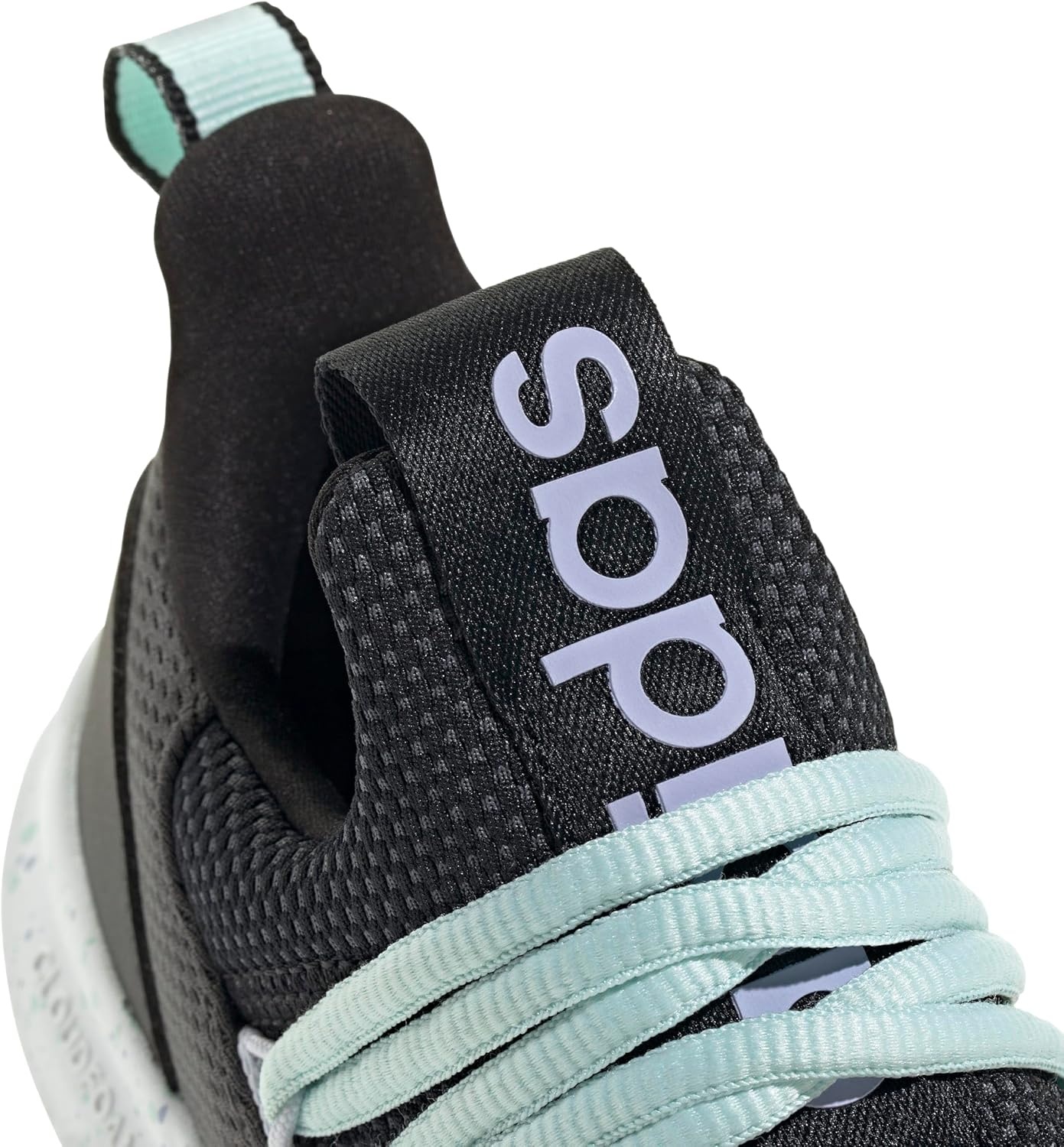 image:imageadidas Kids Girls Lite Racer Adapt 70 Lace Up Sneakers Shoes Casual BlackBlackViolet ToneHalo Mint