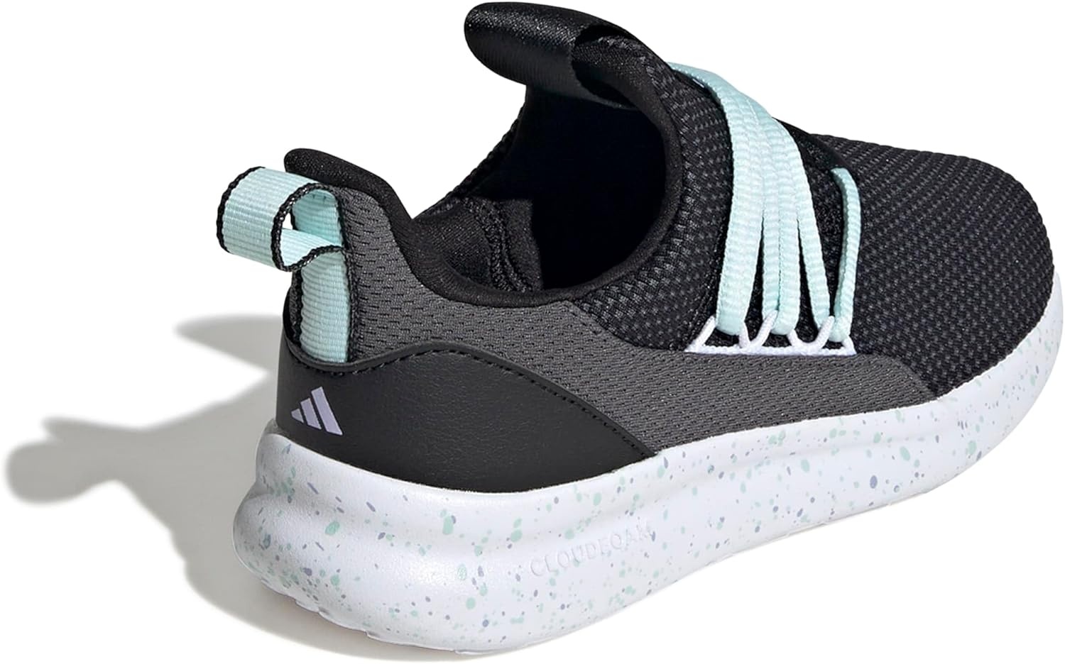 image:imageadidas Kids Girls Lite Racer Adapt 70 Lace Up Sneakers Shoes Casual BlackBlackViolet ToneHalo Mint