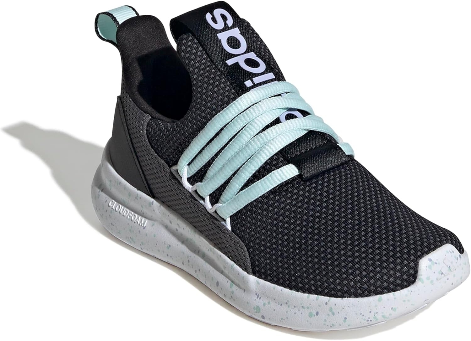 image:imageadidas Kids Girls Lite Racer Adapt 70 Lace Up Sneakers Shoes Casual BlackBlackViolet ToneHalo Mint