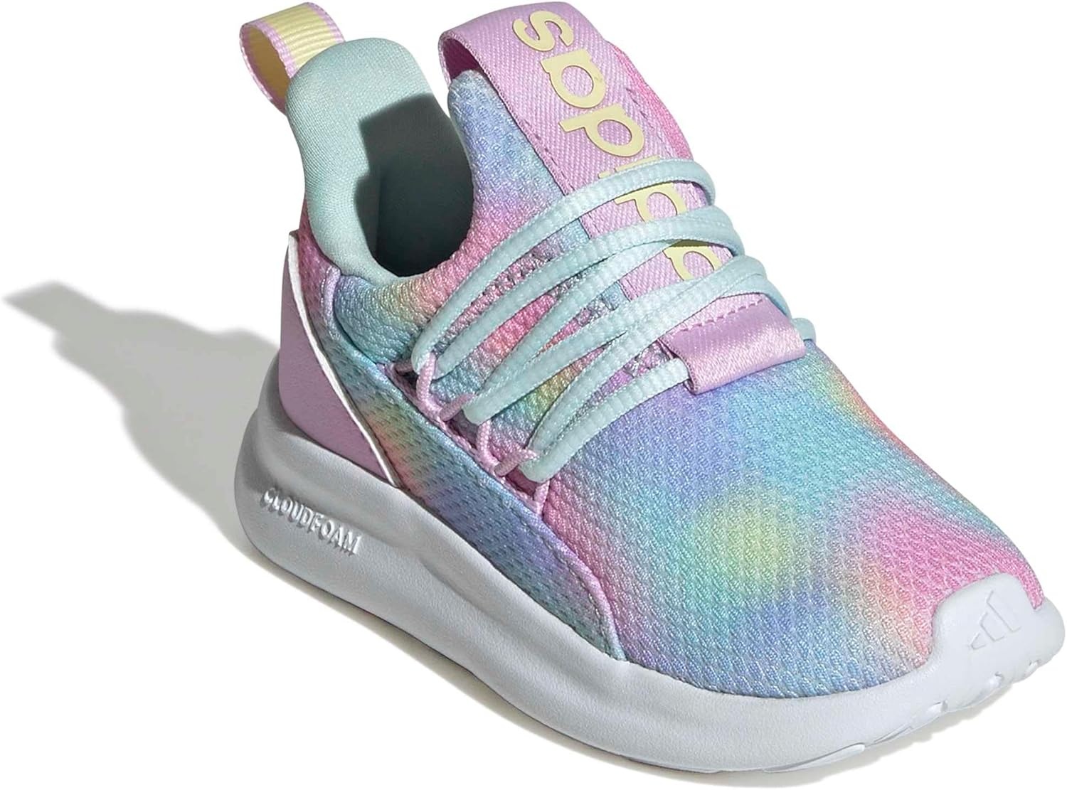 image:imageadidas Kids Girls Lite Racer Adapt 70 Lace Up Sneakers Shoes Casual BlackBliss LilacHalo MintPowder Yellow