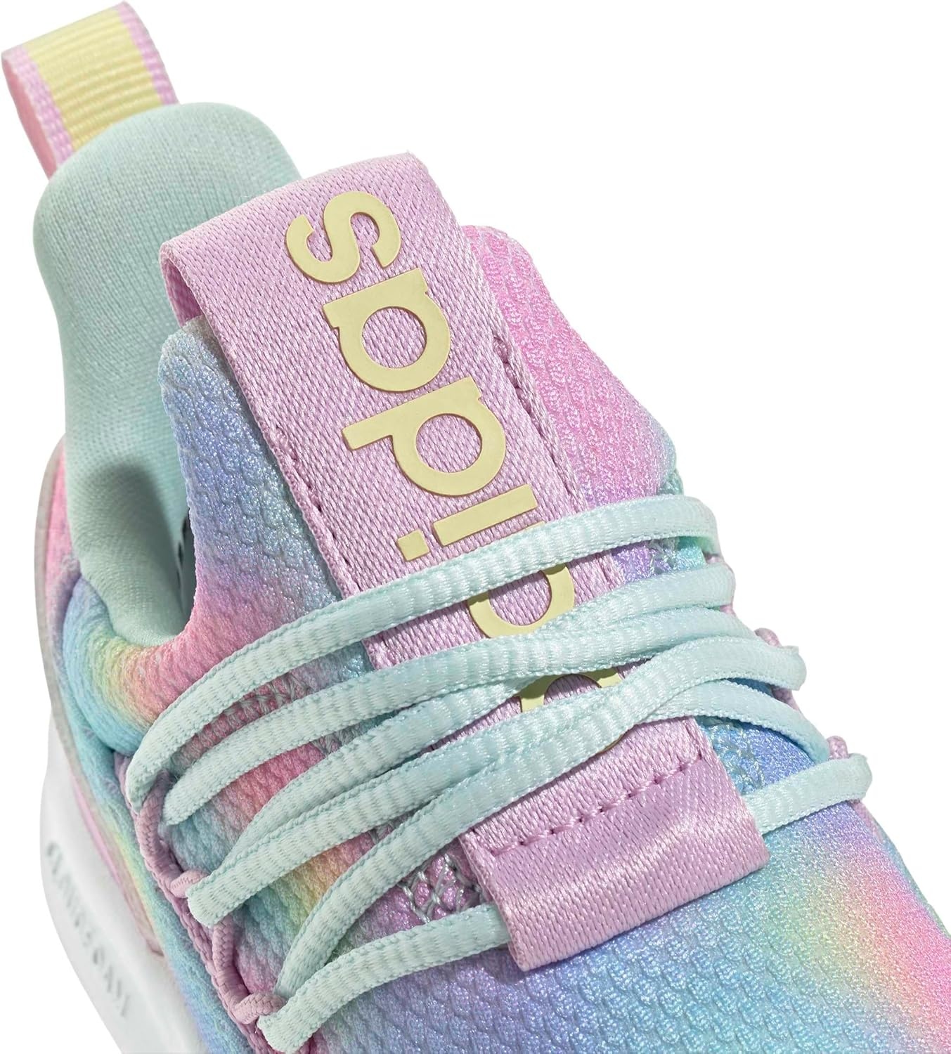 image:imageadidas Kids Girls Lite Racer Adapt 70 Lace Up Sneakers Shoes Casual BlackBliss LilacHalo MintPowder Yellow