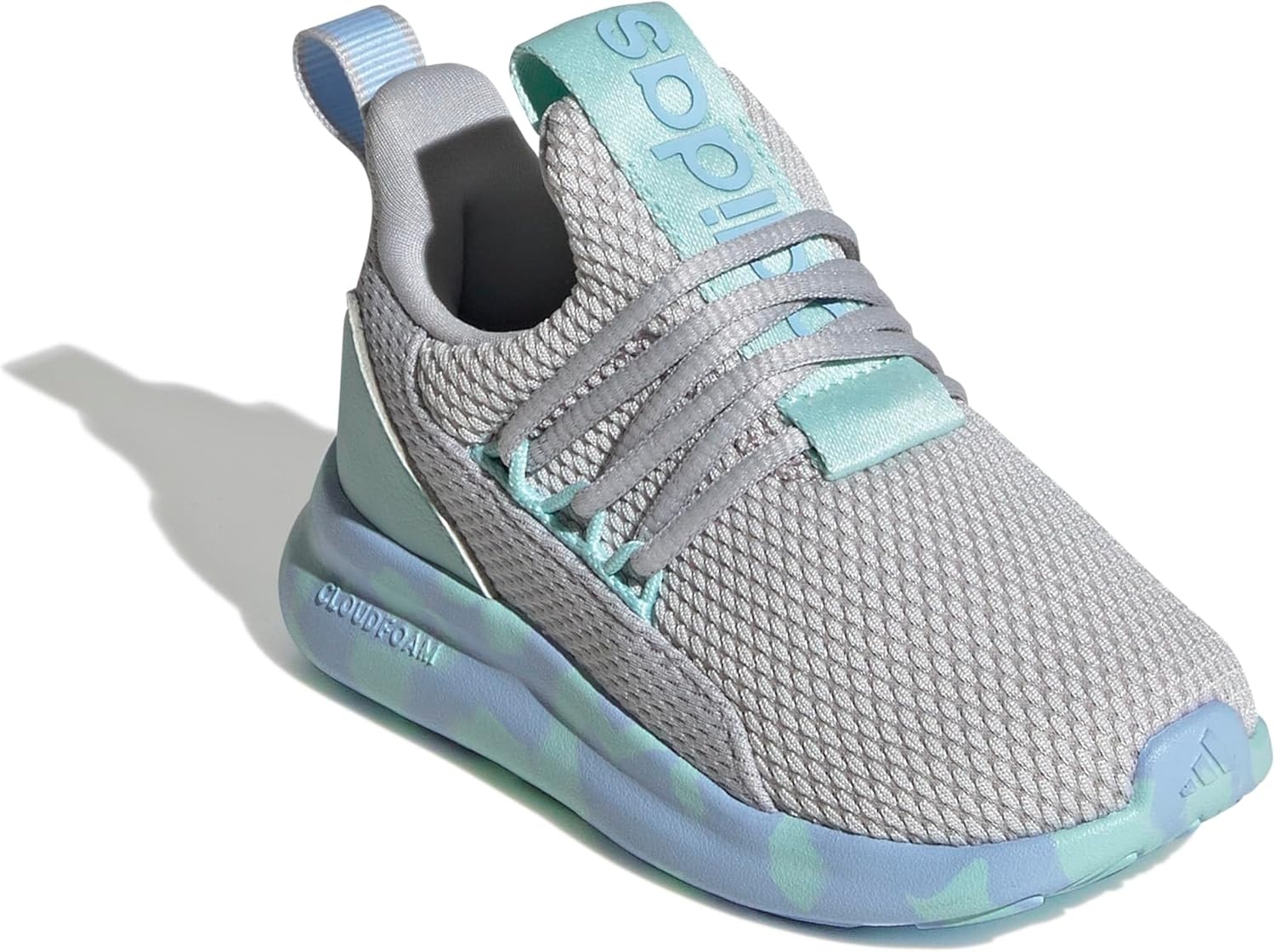 image:imageadidas Kids Girls Lite Racer Adapt 70 Lace Up Sneakers Shoes Casual BlackBlueGreySemi Flash Aqua