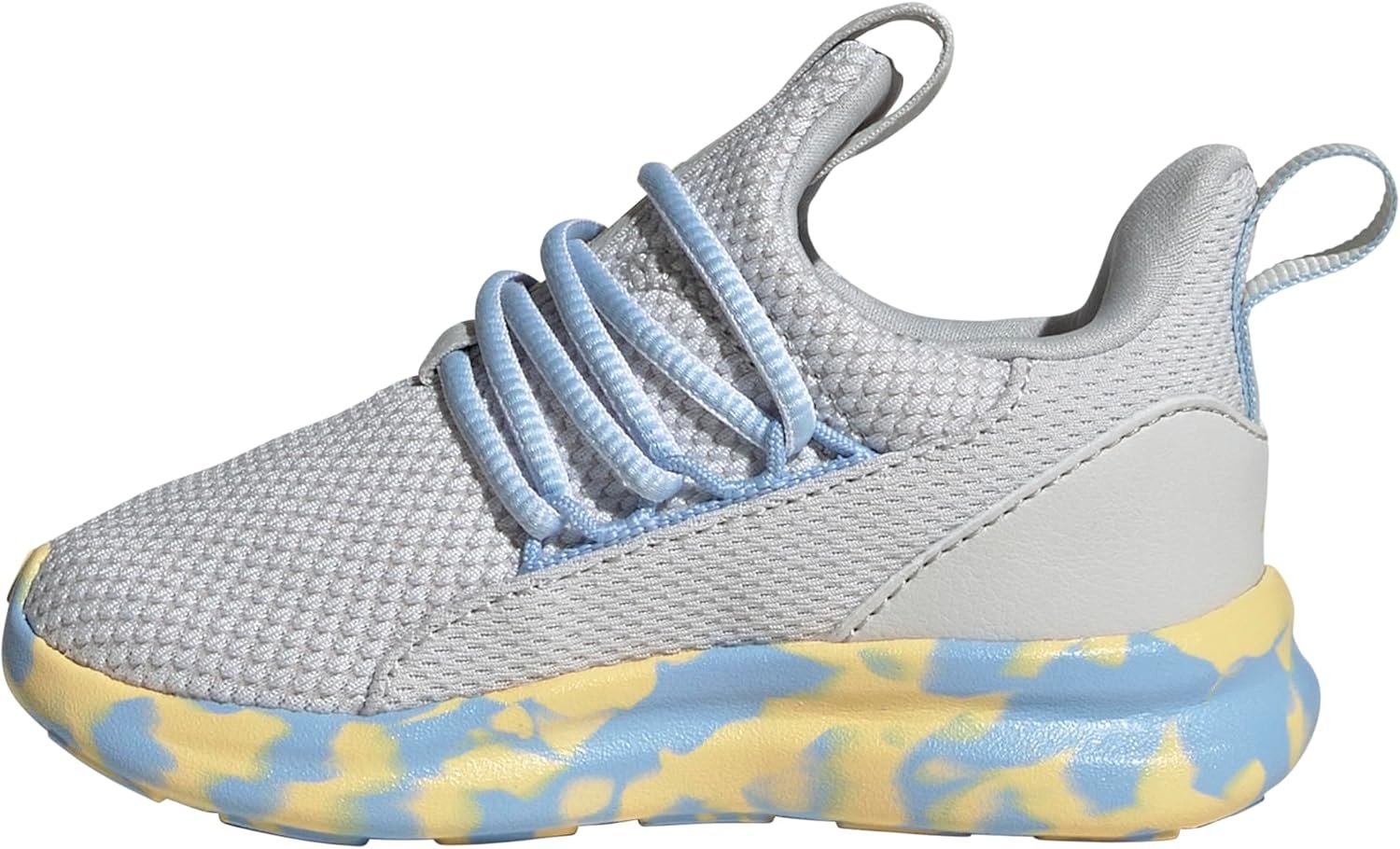 image:imageadidas Kids Girls Lite Racer Adapt 70 Lace Up Sneakers Shoes Casual BlackGrey OneOrange TintGlow Blue