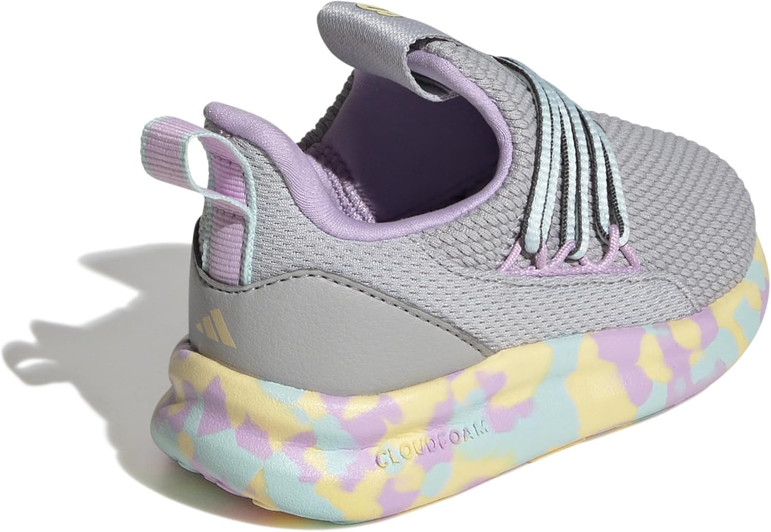 image:imageadidas Kids Girls Lite Racer Adapt 70 Lace Up Sneakers Shoes Casual BlackGreySemi Flash AquaBliss Lilac