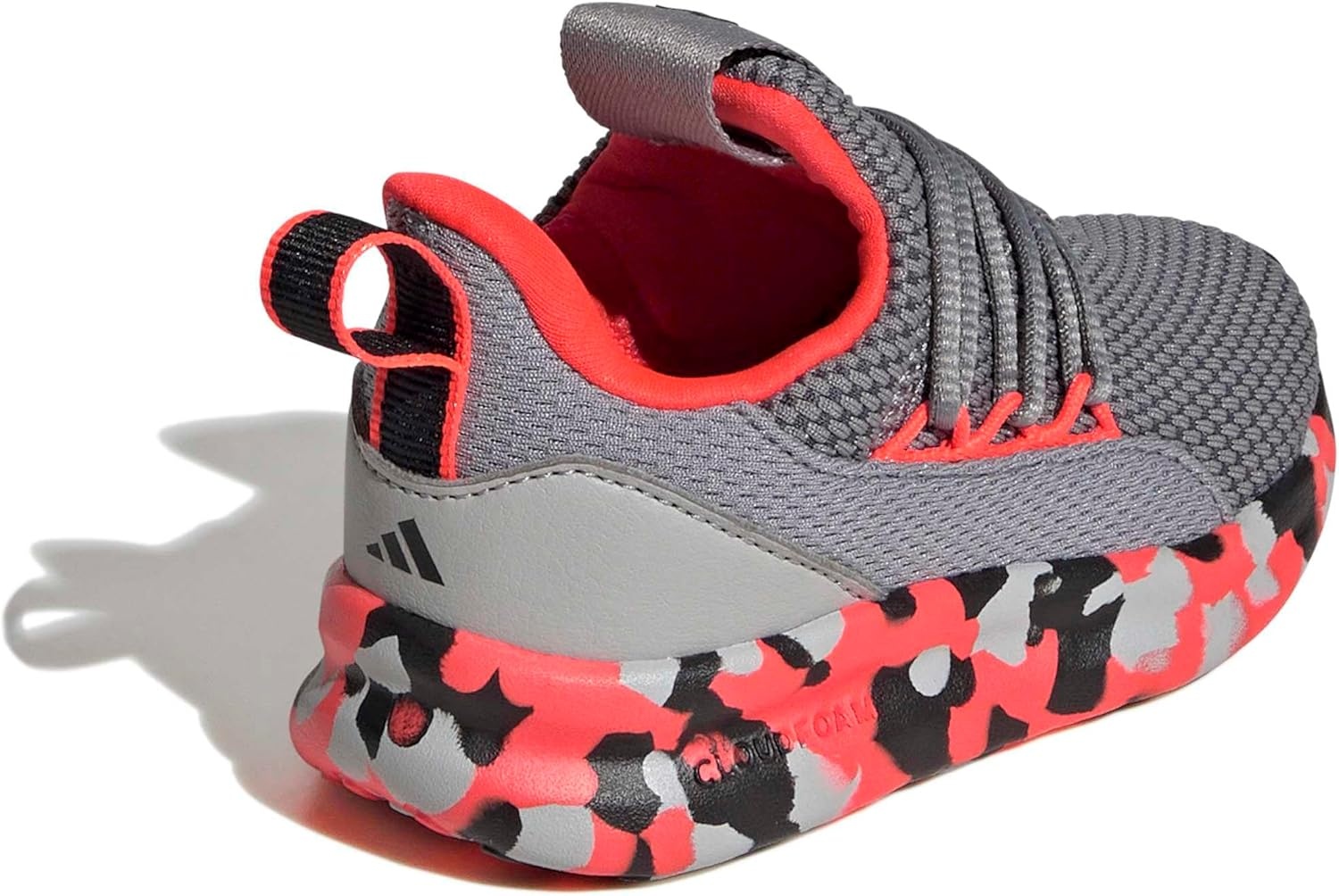 image:imageadidas Kids Girls Lite Racer Adapt 70 Lace Up Sneakers Shoes Casual BlackGreySolar RedGrey
