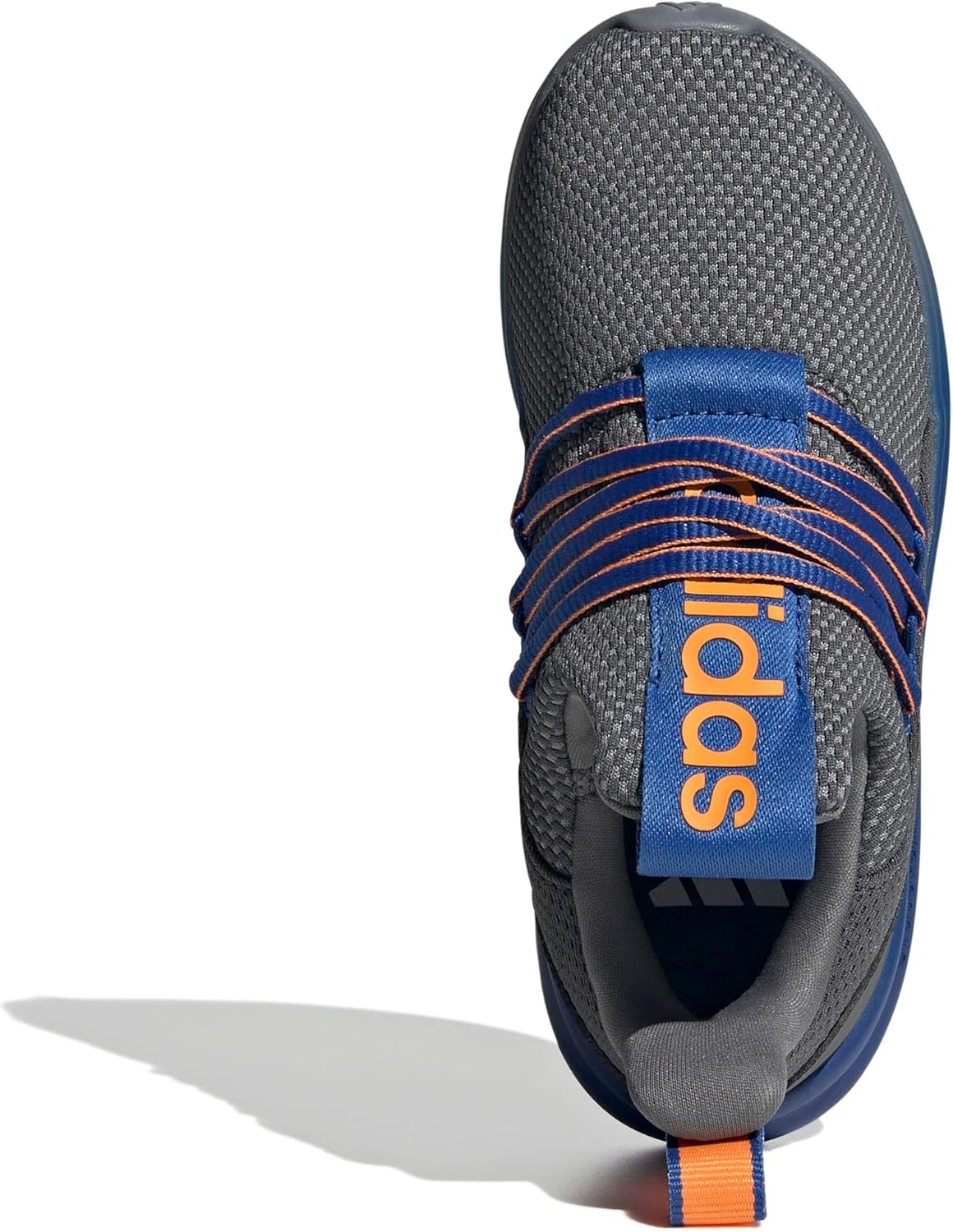 image:imageadidas Kids Girls Lite Racer Adapt 70 Lace Up Sneakers Shoes Casual BlackGreyTeam Royal BlueCrew Orange