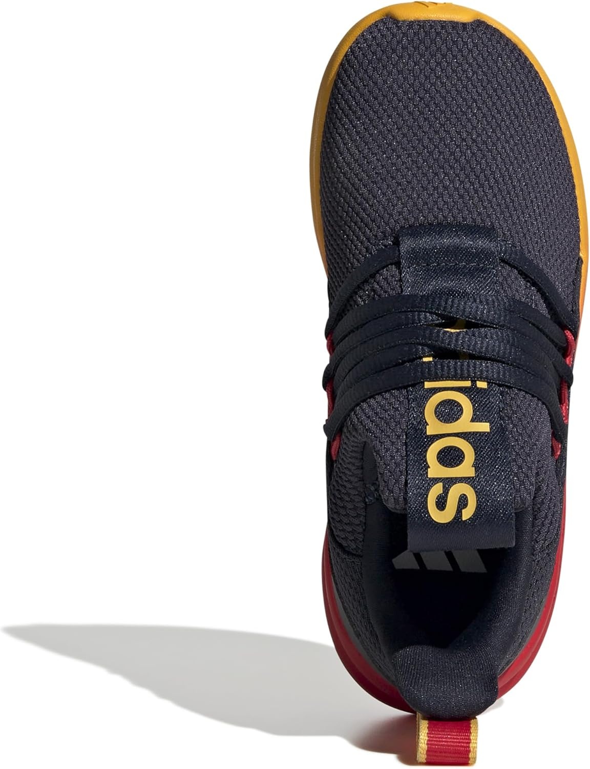 image:imageadidas Kids Girls Lite Racer Adapt 70 Lace Up Sneakers Shoes Casual BlackInkCrew YellowPure Ruby