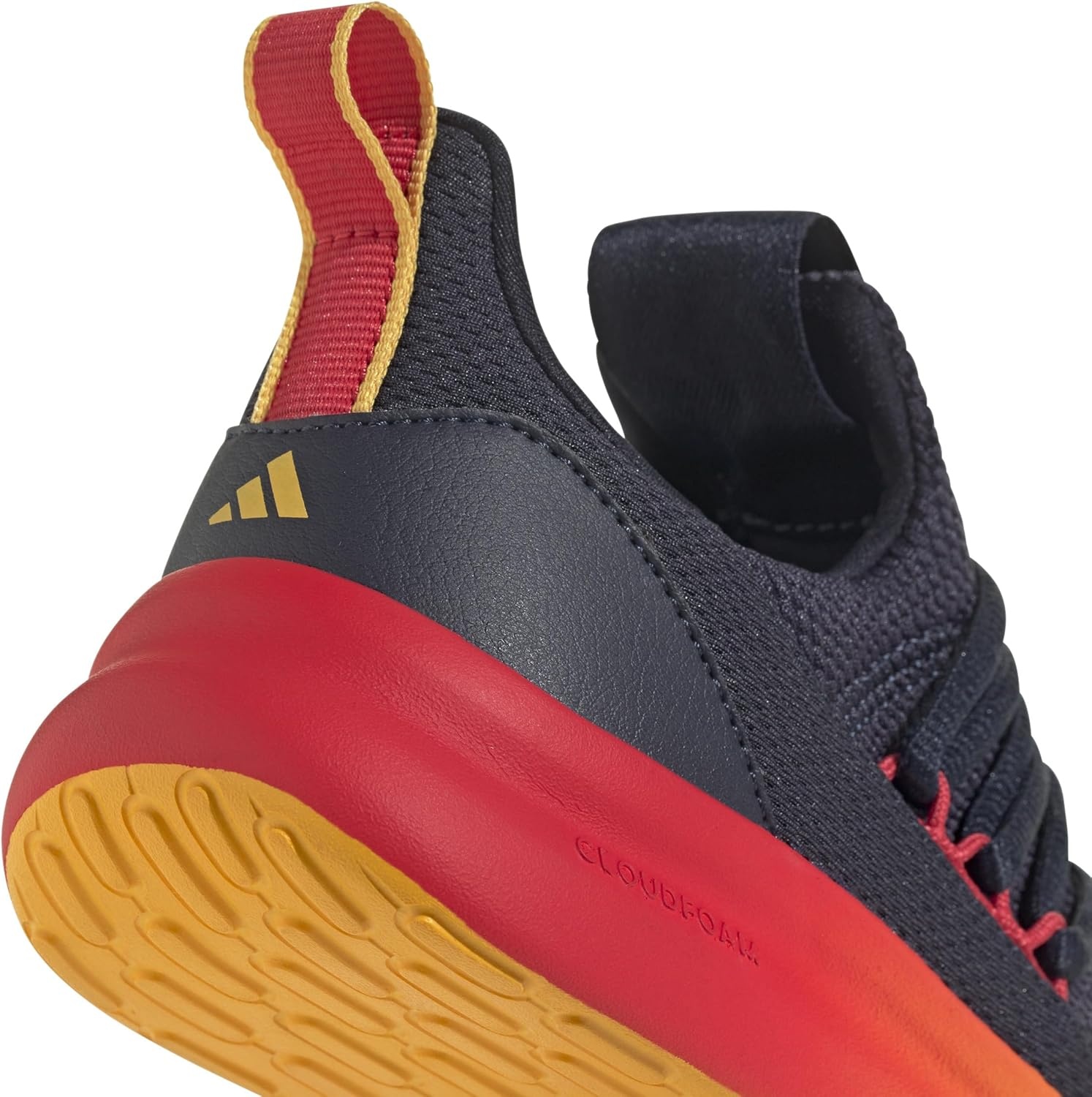 image:imageadidas Kids Girls Lite Racer Adapt 70 Lace Up Sneakers Shoes Casual BlackInkCrew YellowPure Ruby