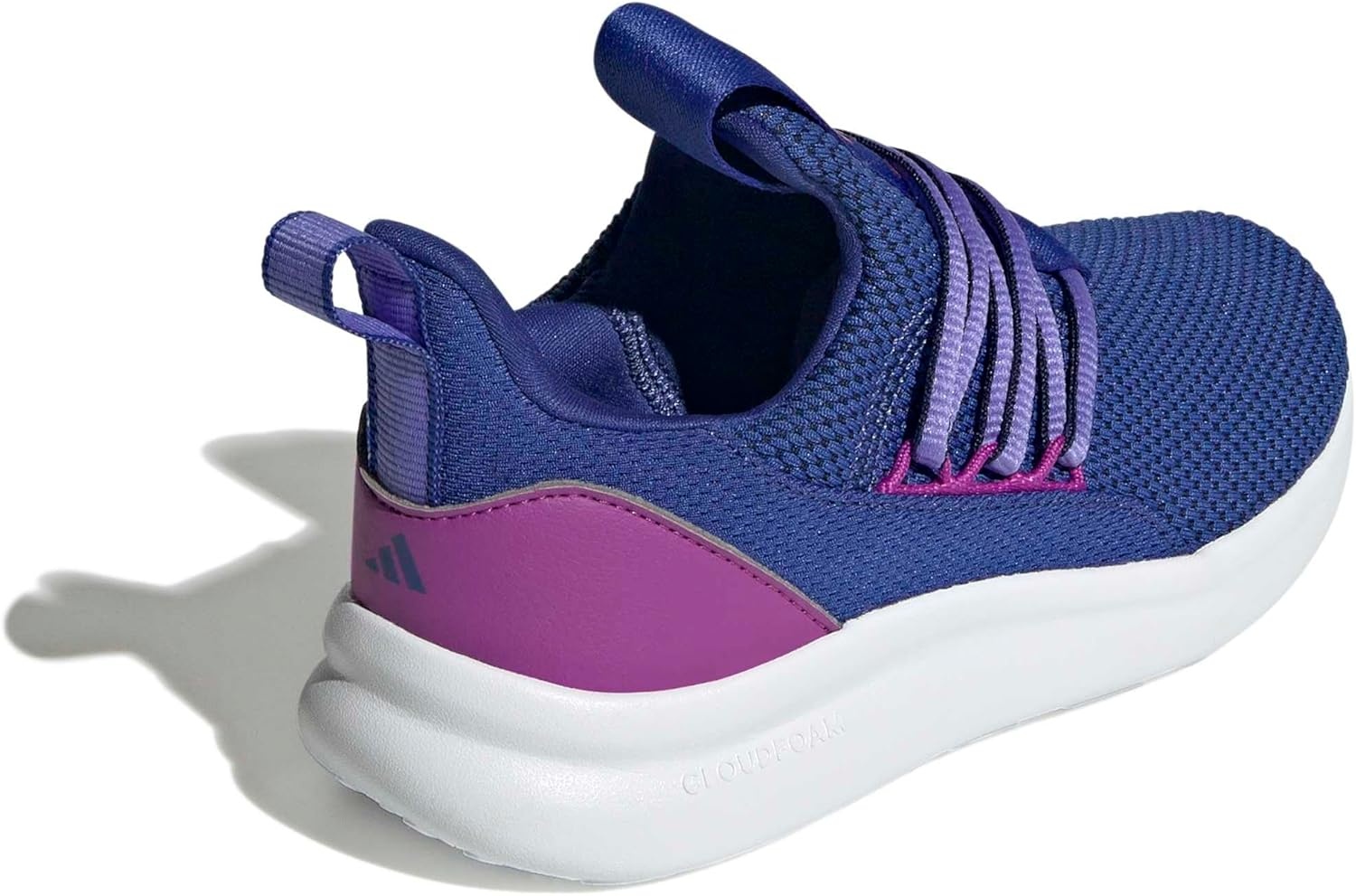 image:imageadidas Kids Girls Lite Racer Adapt 70 Lace Up Sneakers Shoes Casual BlackSemi Lucid BluePurple BurstCobalt Blue