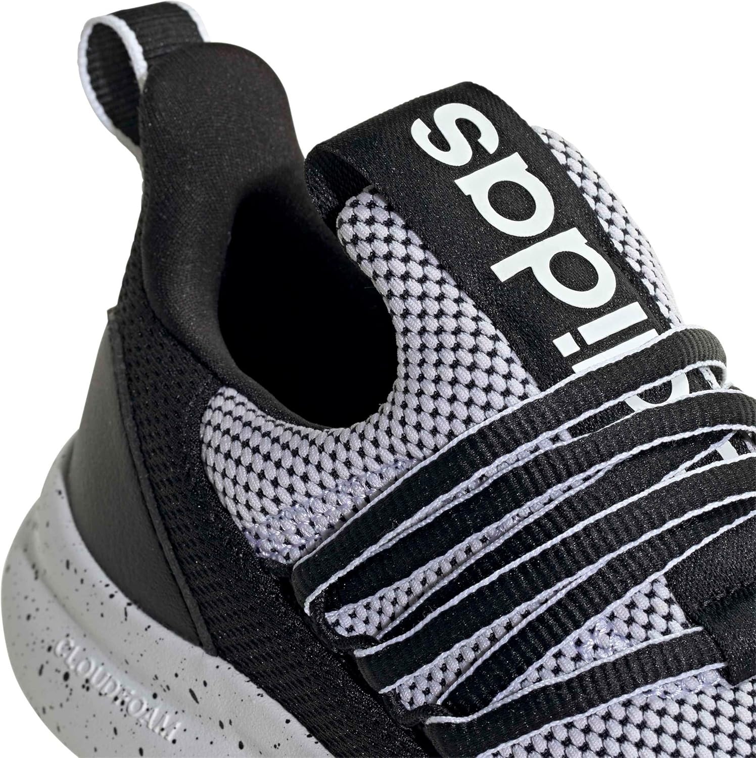 image:imageadidas Kids Girls Lite Racer Adapt 70 Lace Up Sneakers Shoes Casual BlackWhiteBlackBlack