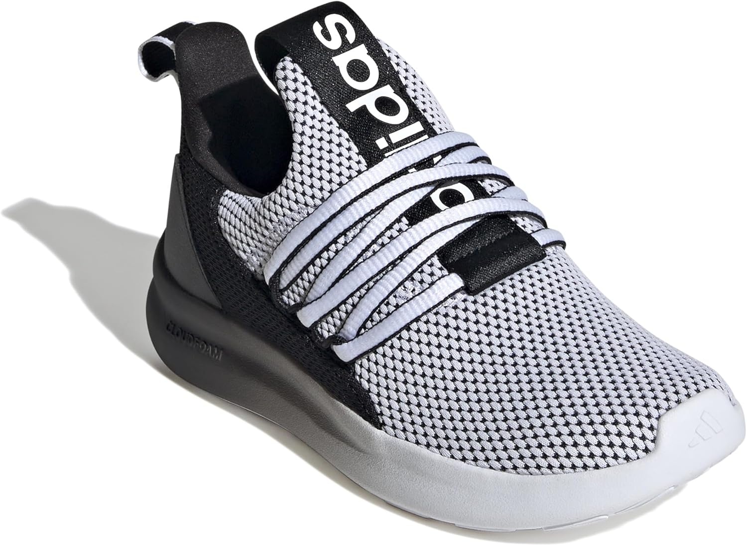 image:imageadidas Kids Girls Lite Racer Adapt 70 Lace Up Sneakers Shoes Casual BlackWhiteBlackWhite