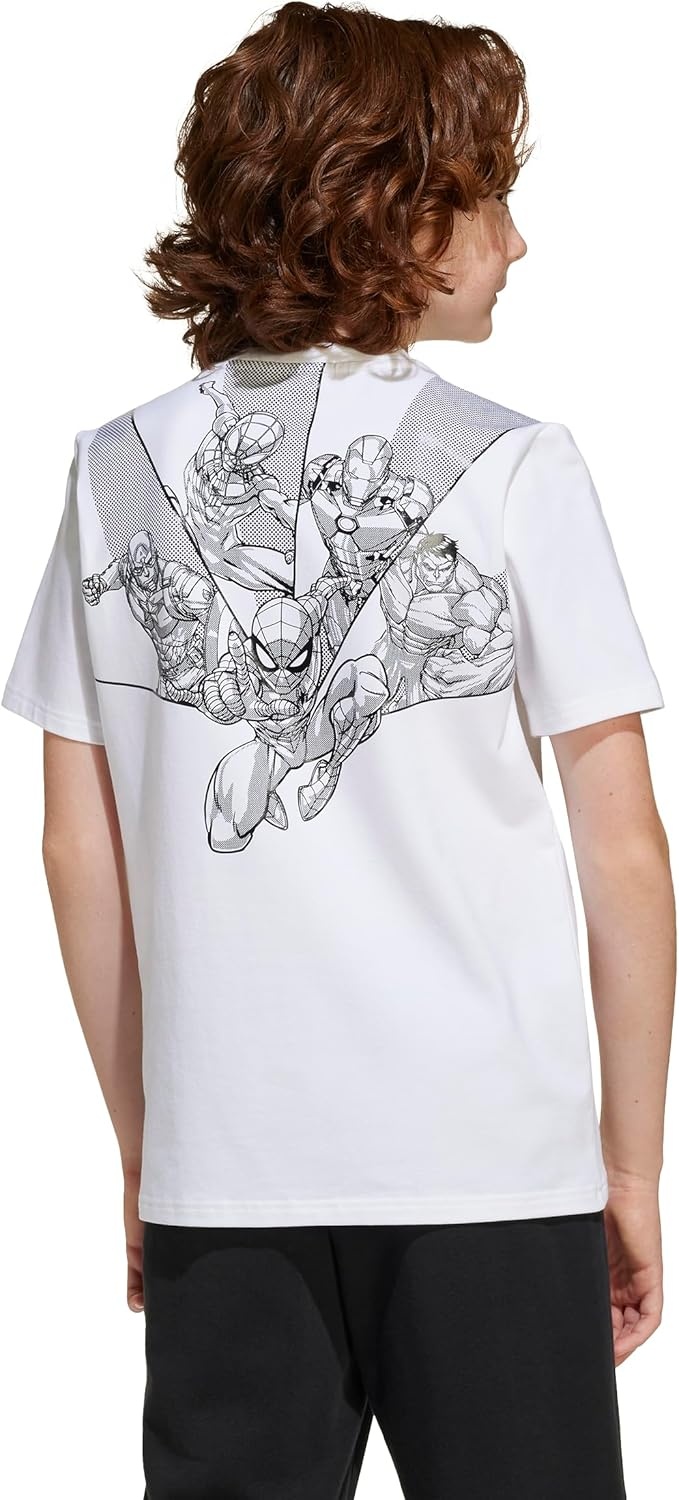 image:imageadidas Kids Marvel Superheroes Graphic TShirtWhiteBlack