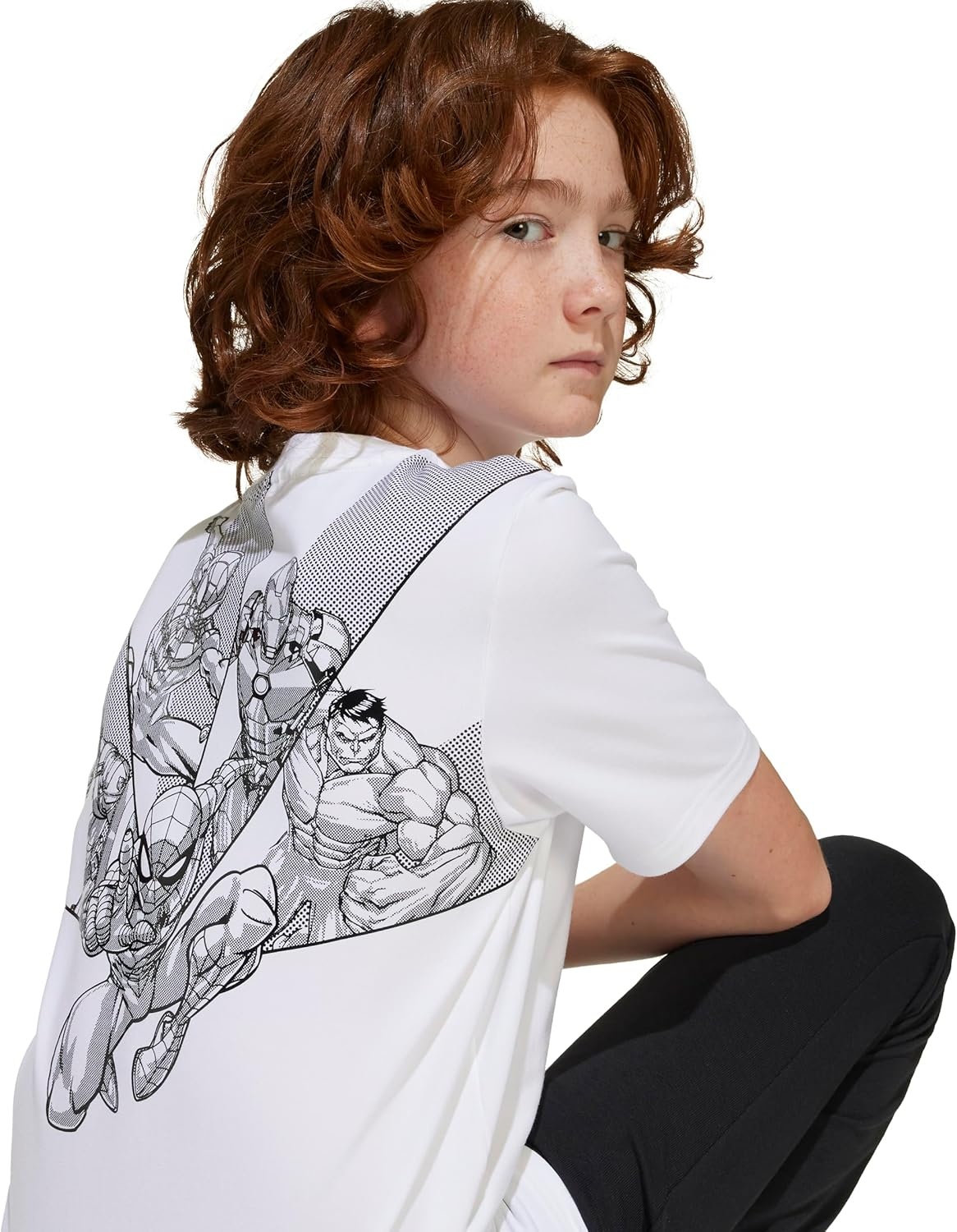image:imageadidas Kids Marvel Superheroes Graphic TShirtWhiteBlack