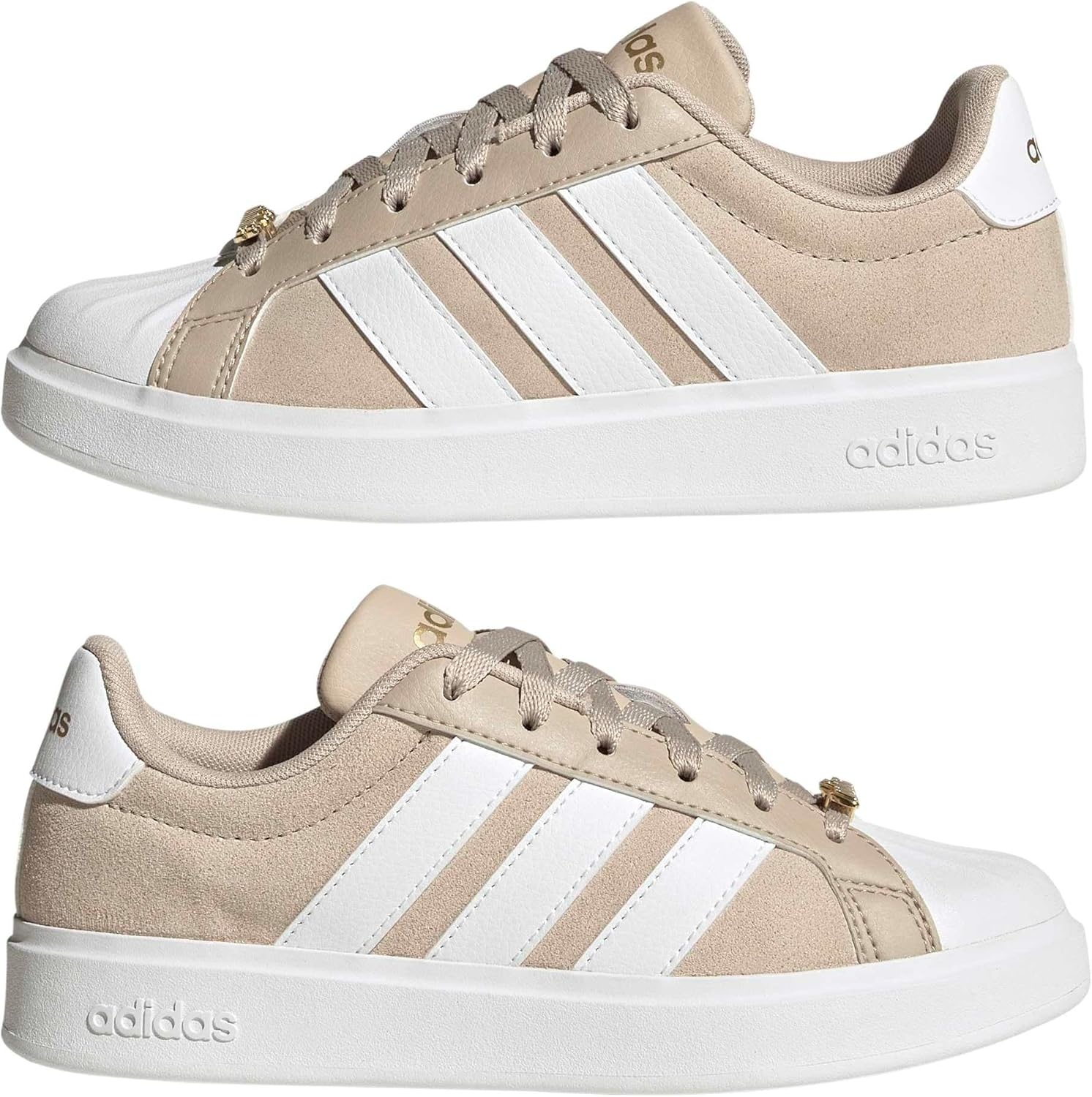 image:imageadidas Kids Streettalk SneakersWonder BeigeWhiteGold Metallic