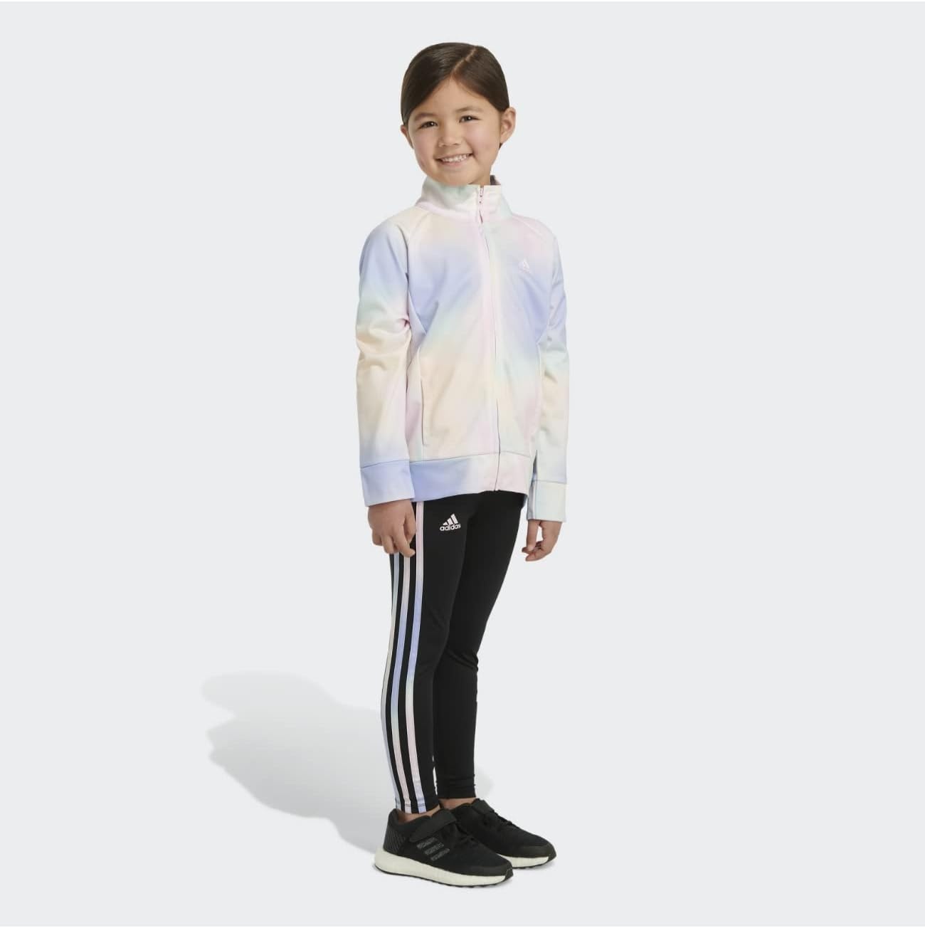 image:imageadidas Little Girls Zip Front Classic Tricot Jacket and Joggers SetPink With Multicolor