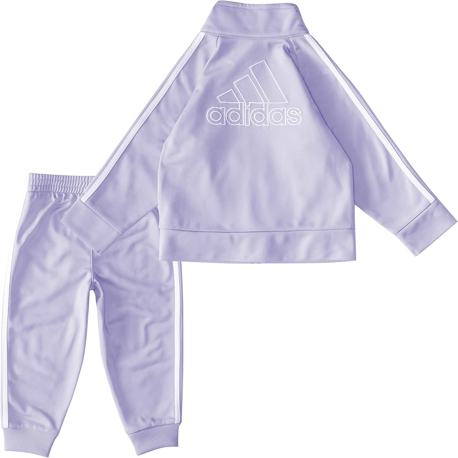 image:imageadidas Little Girls Zip Front Classic Tricot Jacket and Joggers SetViolet Tone