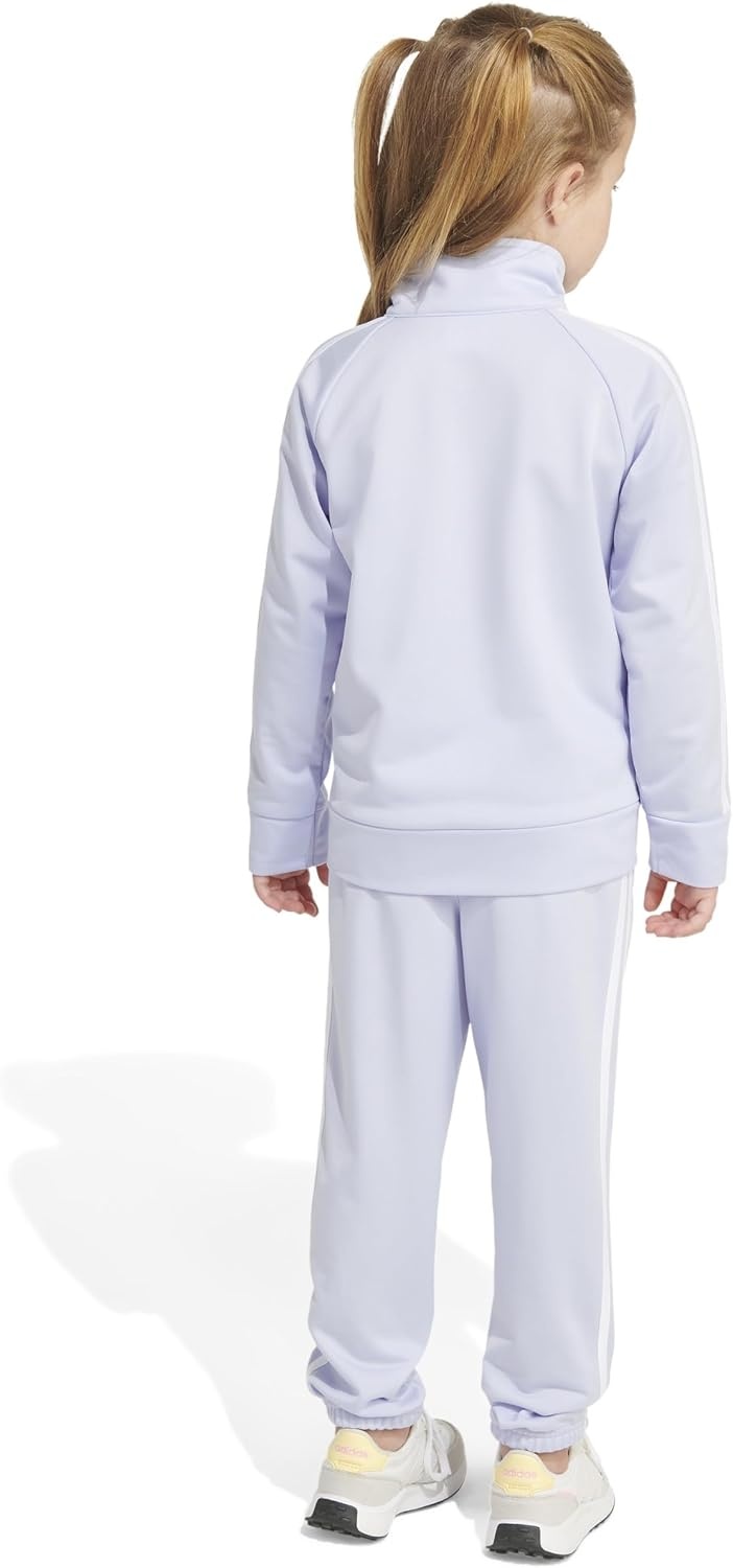 image:imageadidas Little Girls Zip Front Classic Tricot Jacket and Joggers SetViolet Tone Purple