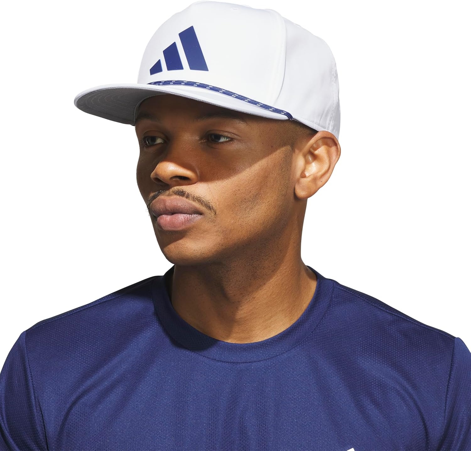 image:imageadidas Mens Midrange Hat Athletic Structured Snapback CapWhiteDark BlueTeam Royal Blue2