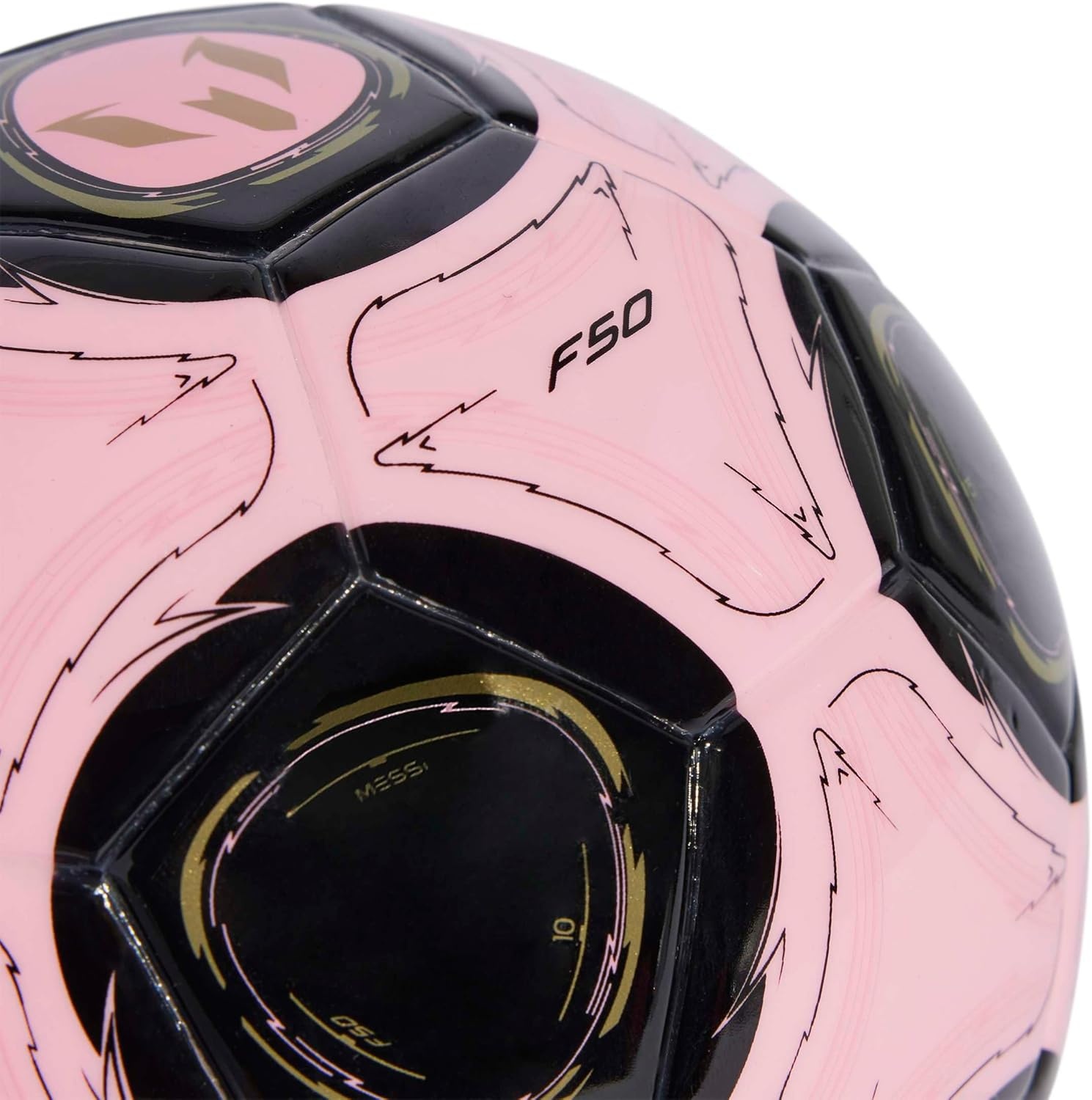 image:imageadidas Messi Mini Soccer BallLight PinkBlackDark Football GoldMessi