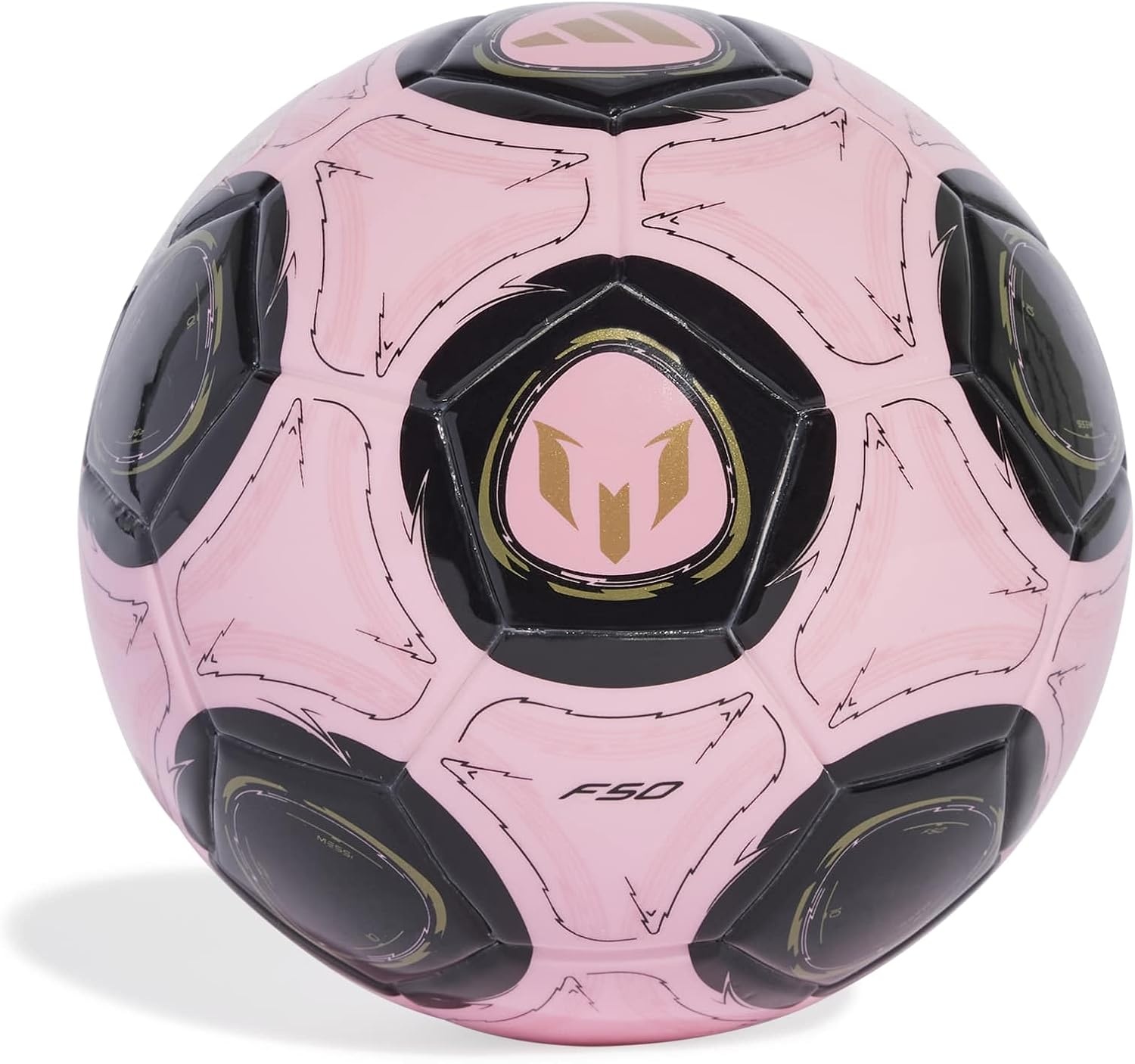image:imageadidas Messi Mini Soccer BallLight PinkBlackDark Football GoldMessi