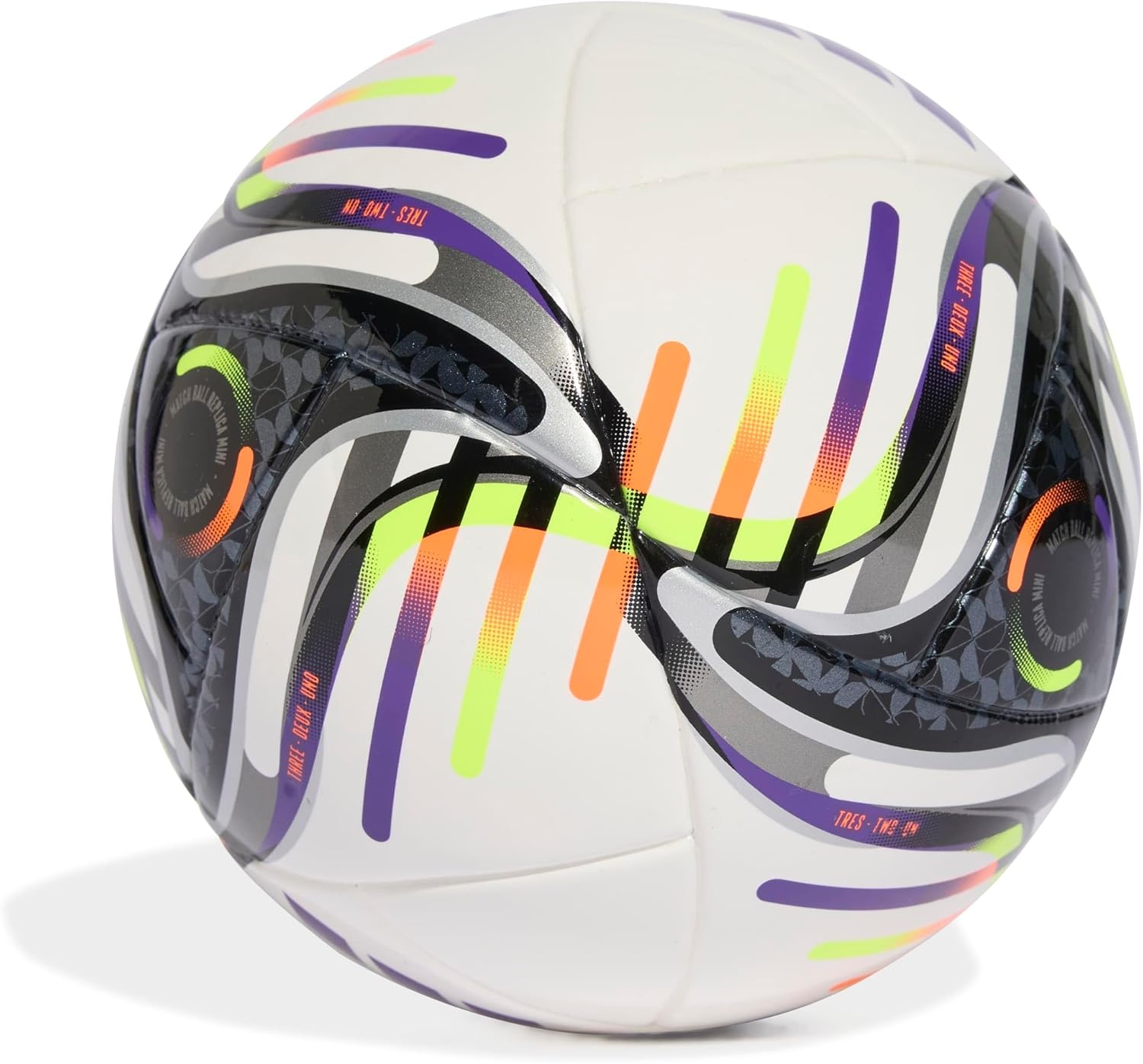 image:imageadidas Messi Mini Soccer BallWhiteBlackSolar OrangeSolar YellowLeagues Cup