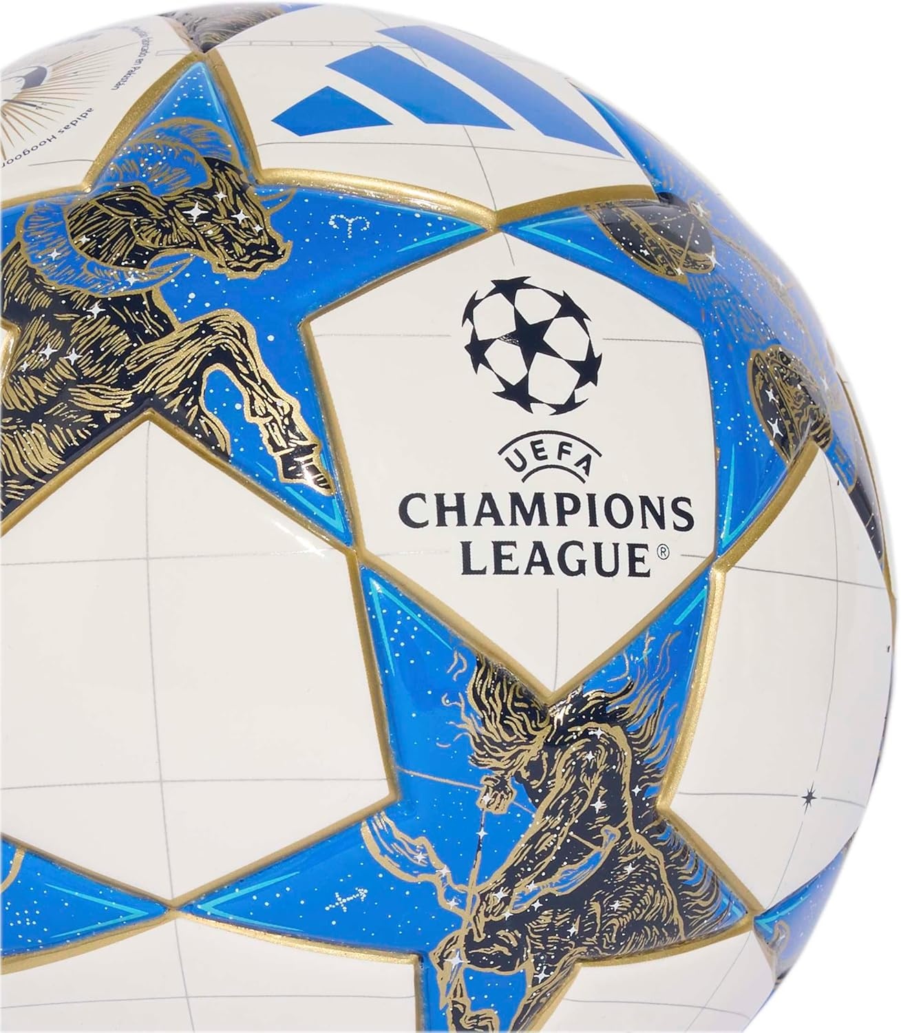 image:imageadidas Messi Mini Soccer BallWhiteDark BluePantoneGold MetallicUEFA Champions League