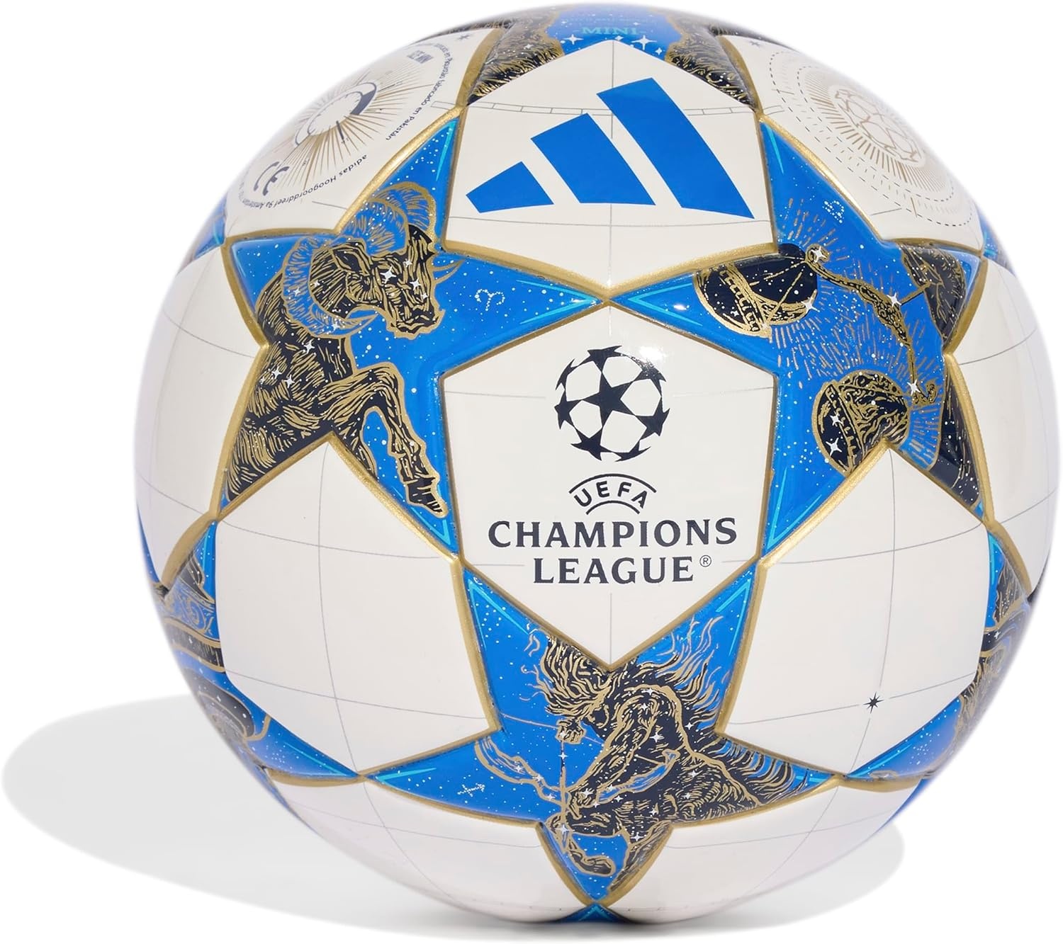 image:imageadidas Messi Mini Soccer BallWhiteDark BluePantoneGold MetallicUEFA Champions League