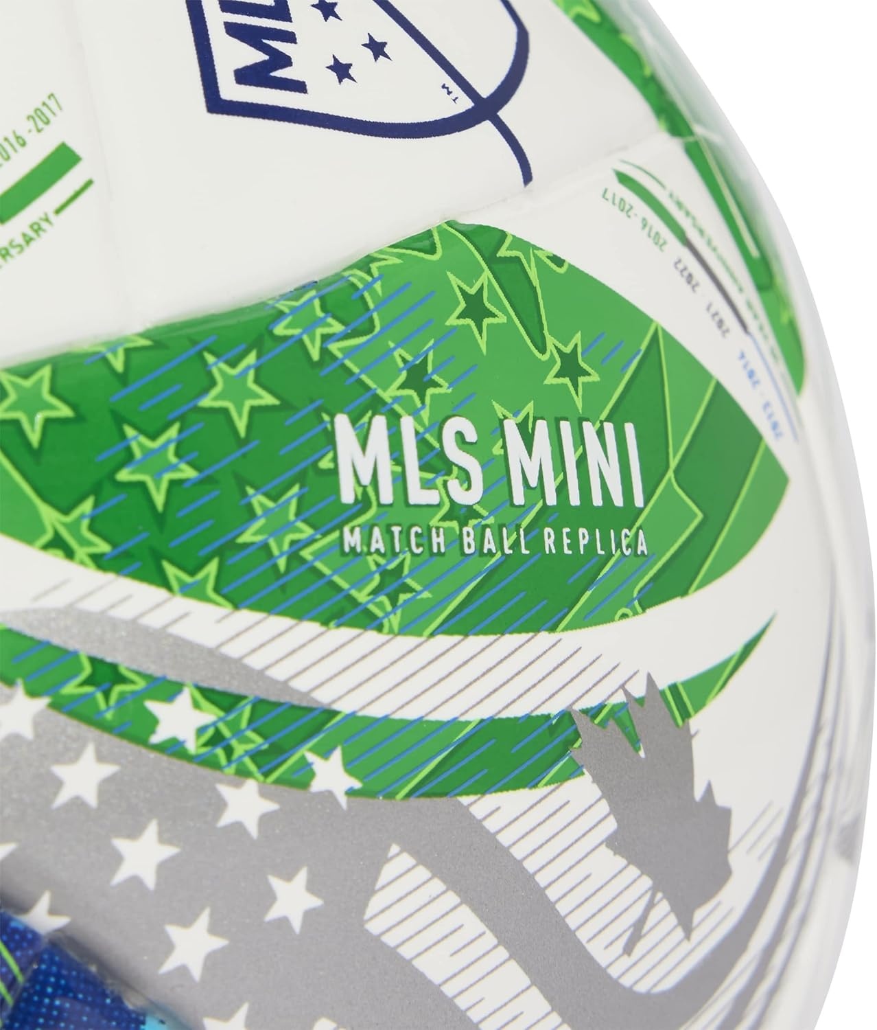 image:imageadidas Messi Mini Soccer BallWhiteGreenGlory BlueSolar BlueMLS 2026