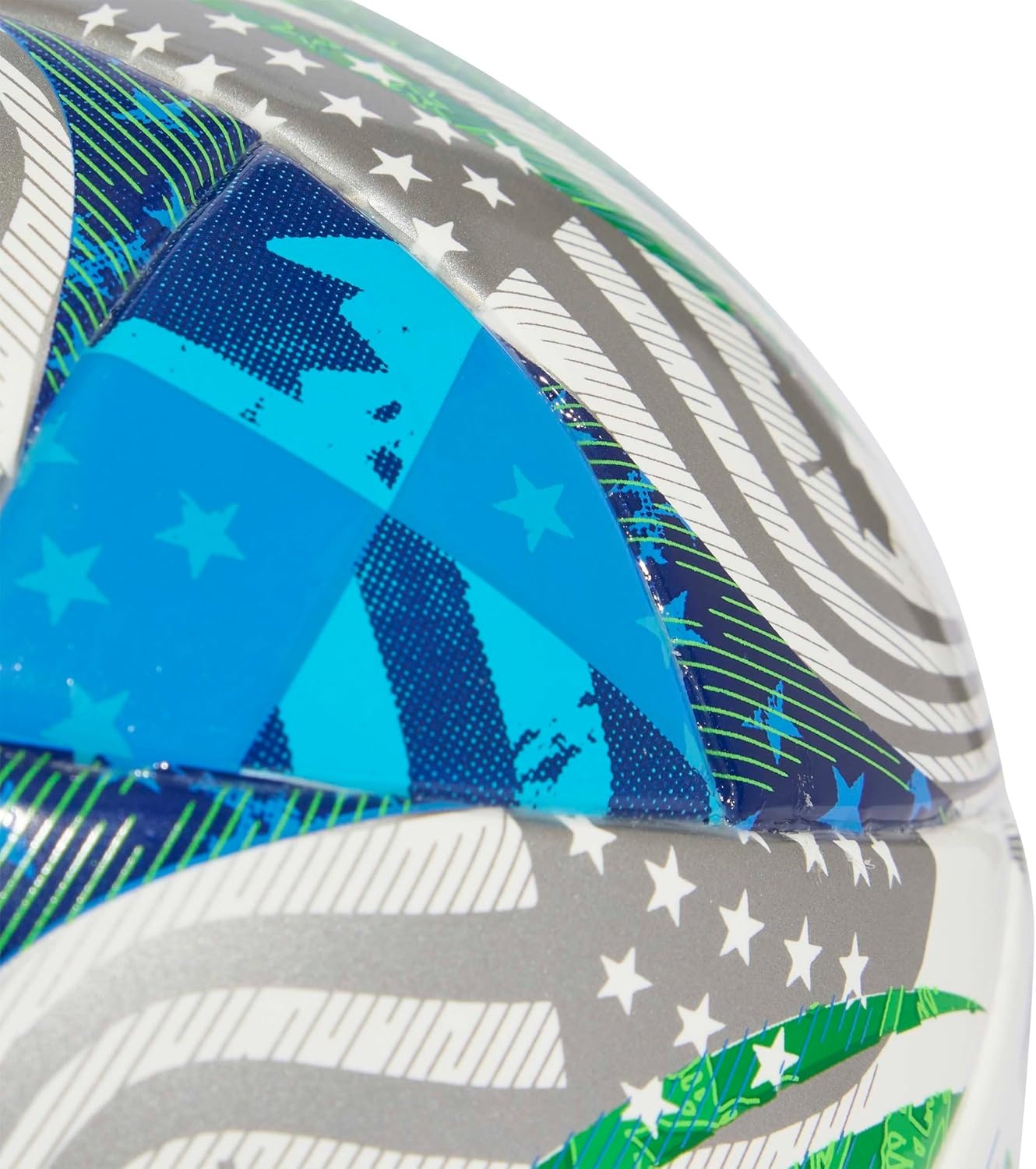 image:imageadidas Messi Mini Soccer BallWhiteGreenGlory BlueSolar BlueMLS 2026