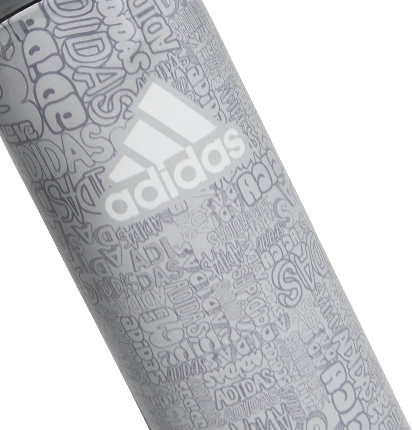 image:imageadidas Stainless Steel Metal Water Bottle 20 oz 600 mL Screw CapAdi Font Madness Stone GreyGreyLucid Lime Green
