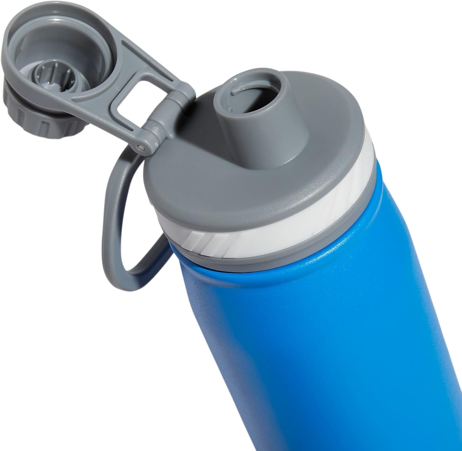 image:imageadidas Stainless Steel Metal Water Bottle 20 oz 600 mL Screw CapBlue RushWhiteGrey