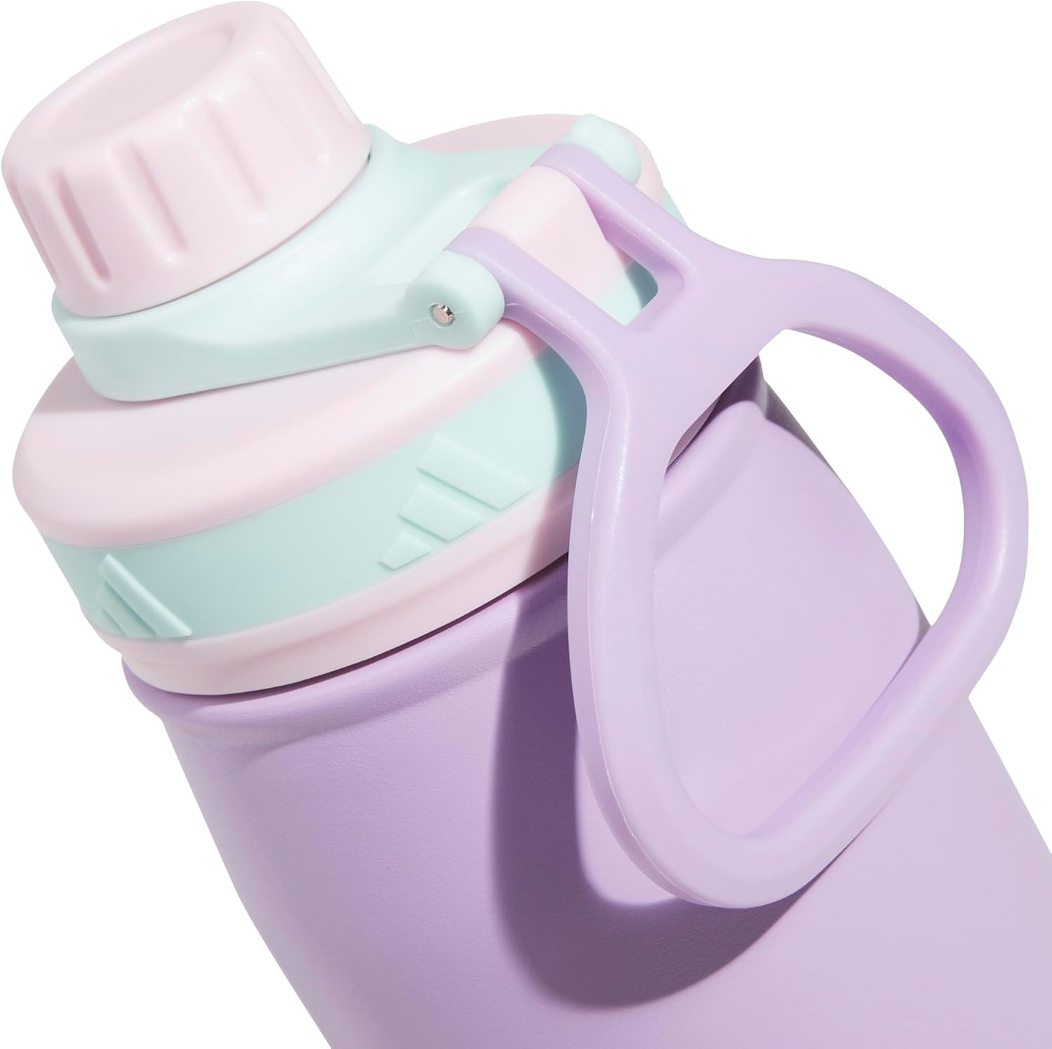image:imageadidas Stainless Steel Metal Water Bottle 20 oz 600 mL Screw CapPowder Plum PurpleClear PinkSemi Flash Aqua Blue