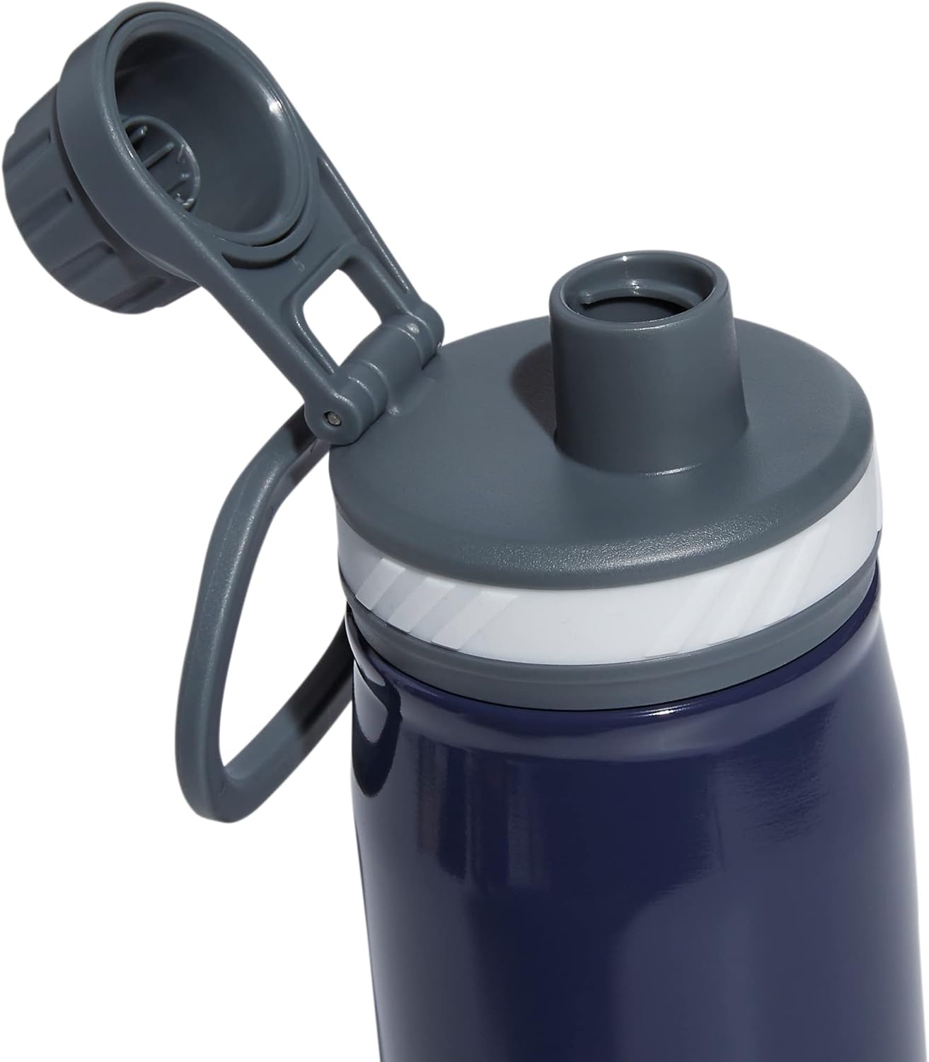 image:imageadidas Stainless Steel Metal Water Bottle 20 oz 600 mL Screw CapShadow NavyOnix GreySilver Reflective