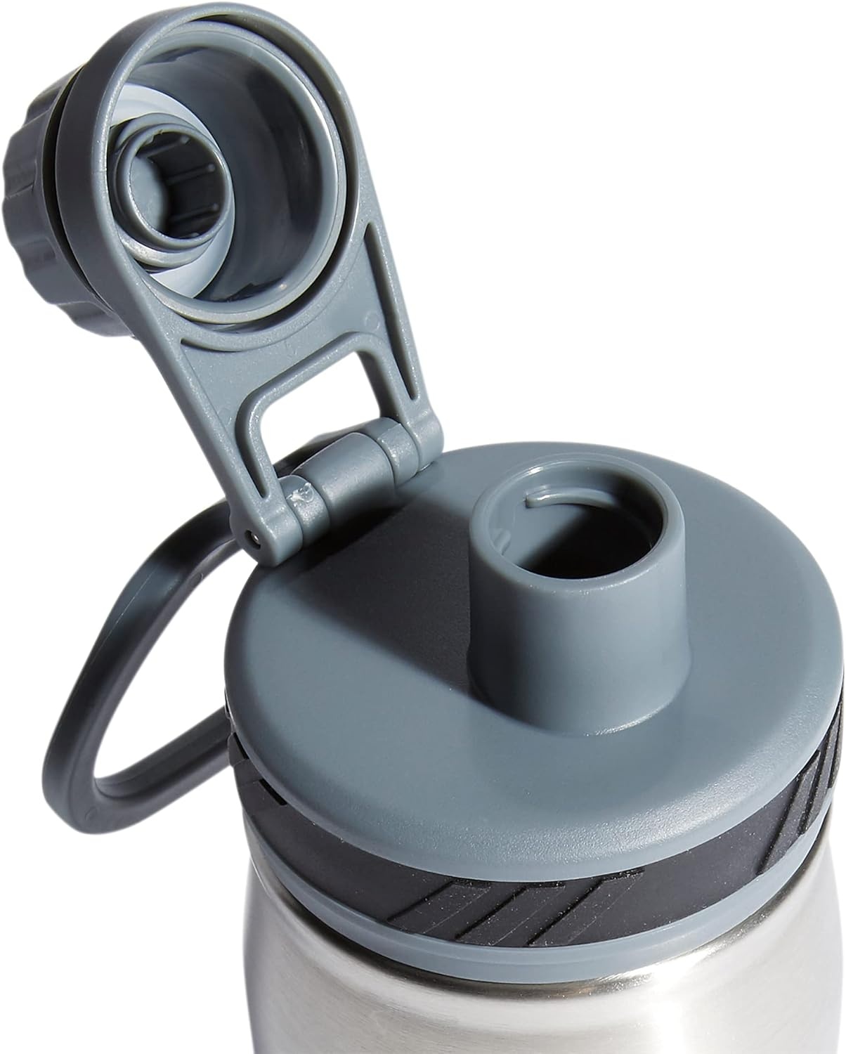 image:imageadidas Stainless Steel Metal Water Bottle 20 oz 600 mL Screw CapStainless SteelOnix GreyBlack