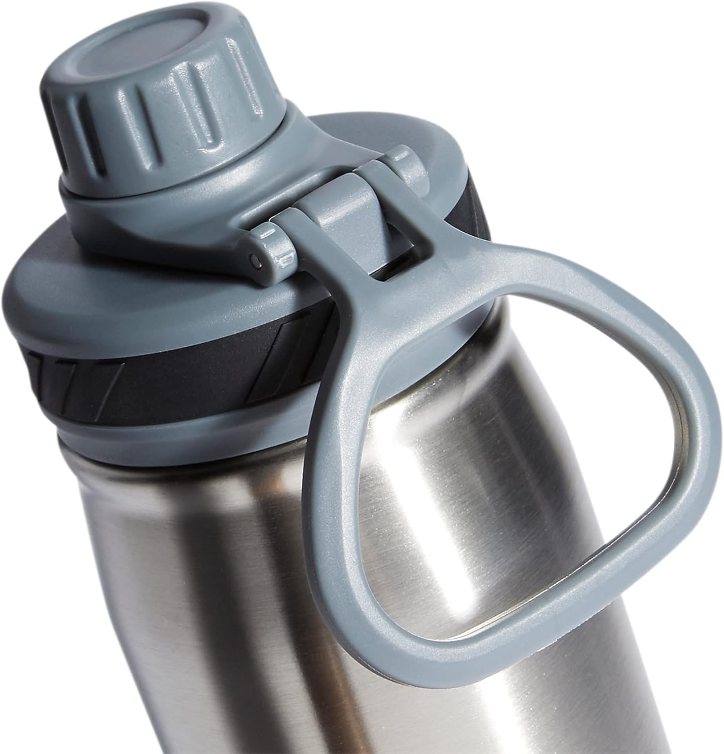 image:imageadidas Stainless Steel Metal Water Bottle 20 oz 600 mL Screw CapStainless SteelOnix GreyBlack