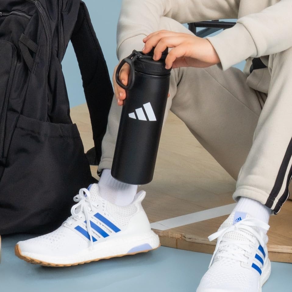 image:imageadidas Stainless Steel Metal Water Bottle 20 oz 600 mL Screw CapTeam Royal BlueBlack