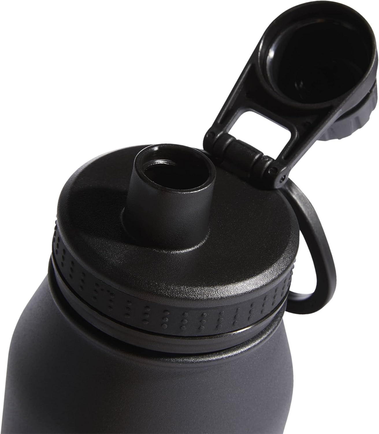 image:imageadidas Stainless Steel Metal Water Bottle 34 oz 1L Screw CapBlackSilver Metallic