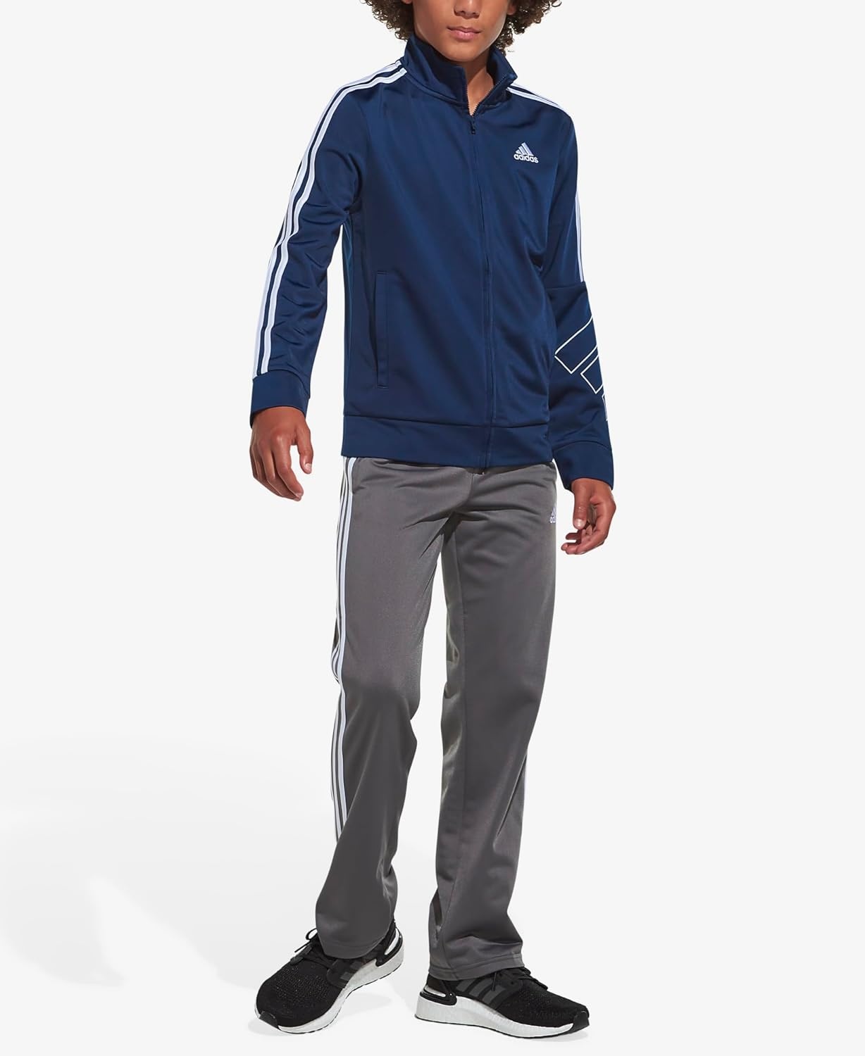 image:imageadidas StraightLeg 3Stripe Track PantIconic Grey Five