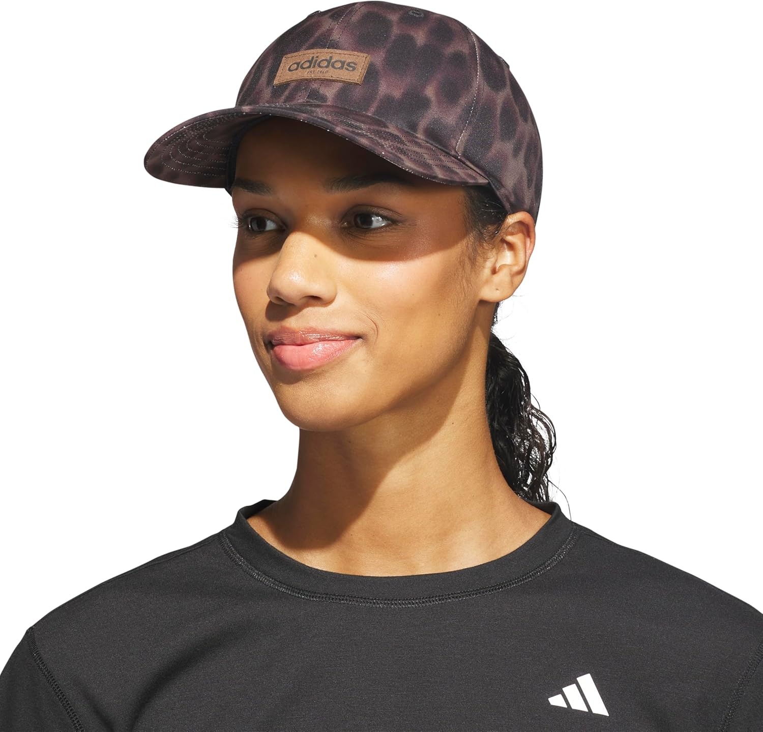 image:imageadidas Unisex Adult Court Relaxed Fit Strapback HatEssential Cheetah BlackEarth Strata BrownBlack