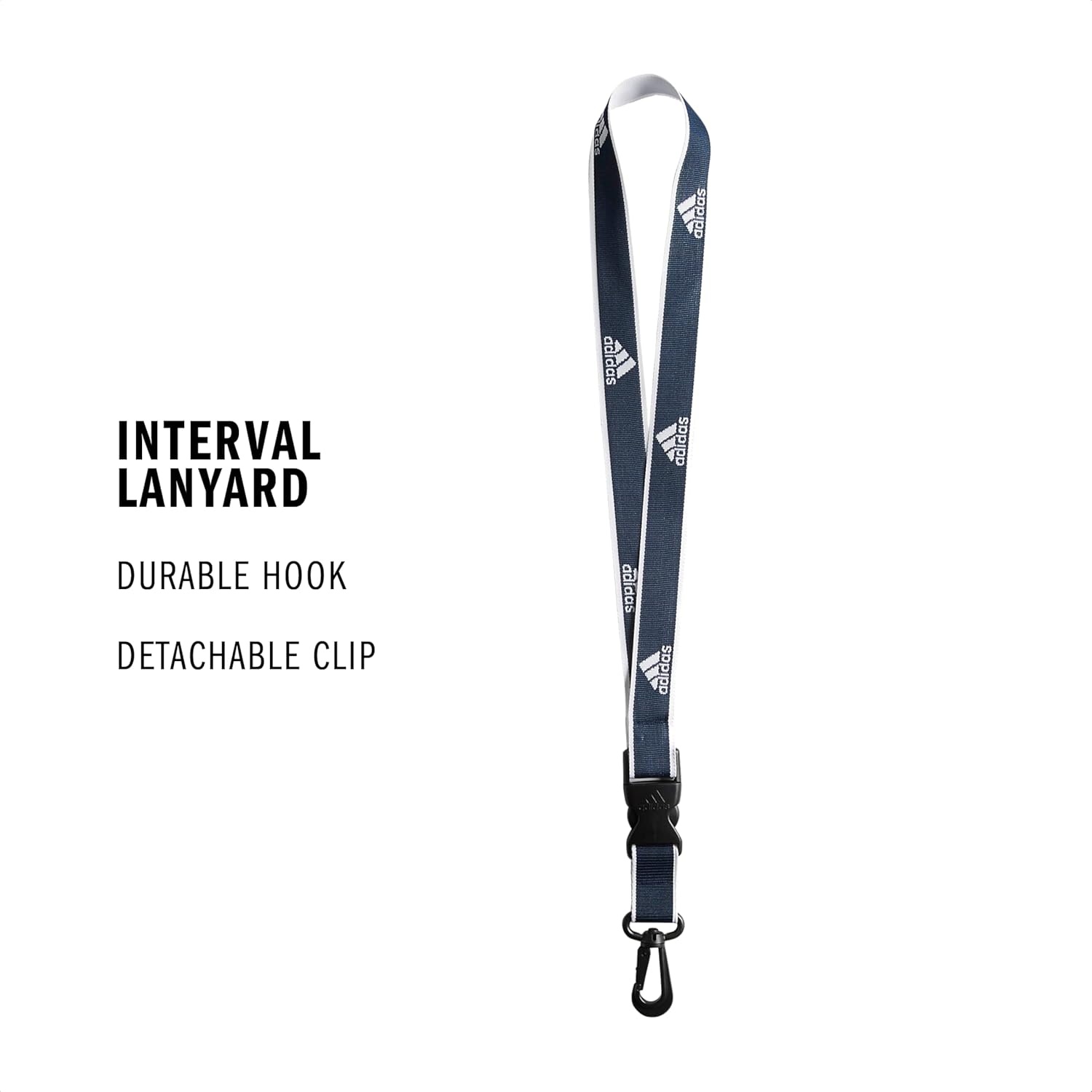 image:imageadidas Unisex Adult Lanyard for Keys ID Badge Holder Keychain with Breakaway Buckle1Team Navy BlueWhite