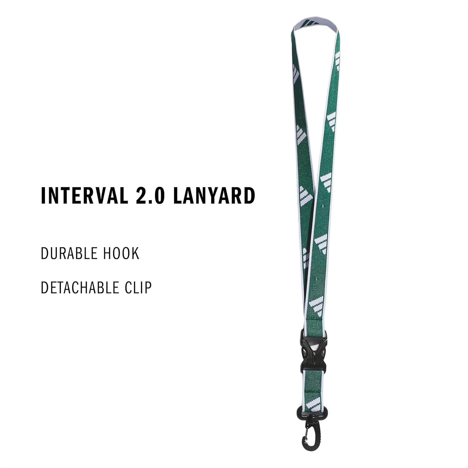 image:imageadidas Unisex Adult Lanyard for Keys ID Badge Holder Keychain with Breakaway Buckle2Team Dark GreenWhite