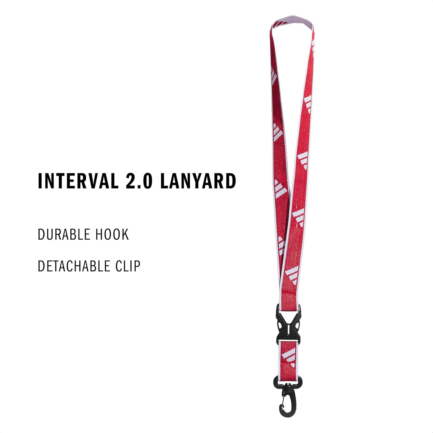 image:imageadidas Unisex Adult Lanyard for Keys ID Badge Holder Keychain with Breakaway Buckle2Team Power RedWhite