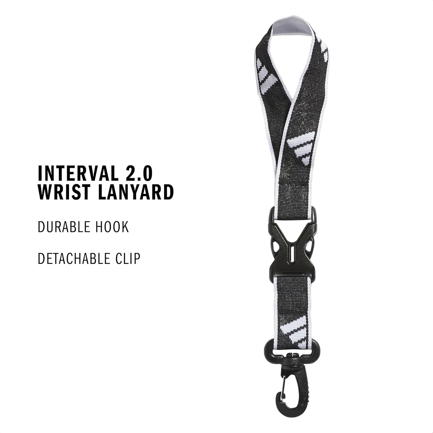 image:imageadidas Unisex Adult Lanyard for Keys ID Badge Holder Keychain with Breakaway BuckleWrist2BlackWhite
