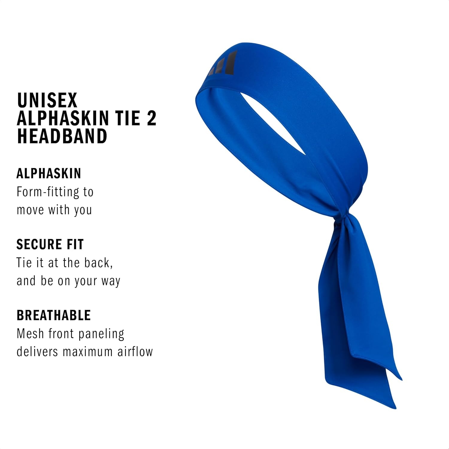 image:imageadidas Unisex Alphaskin Headband Performance Workout Ear amp Sweat BandTie2Collegiate Royal BlueBlack