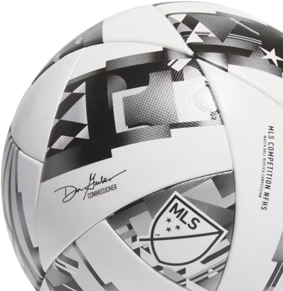image:imageadidas Unisex MLS Soccer BallCompetition WhiteBlackSilver Metallic
