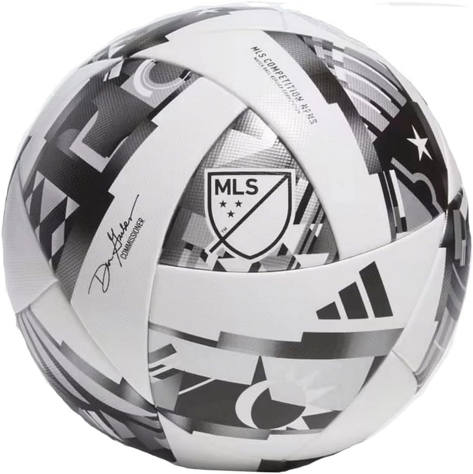 image:imageadidas Unisex MLS Soccer BallCompetition WhiteBlackSilver Metallic