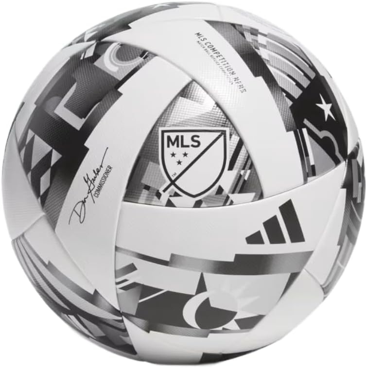 image:imageadidas Unisex MLS Soccer BallCompetition WhiteBlackSilver Metallic